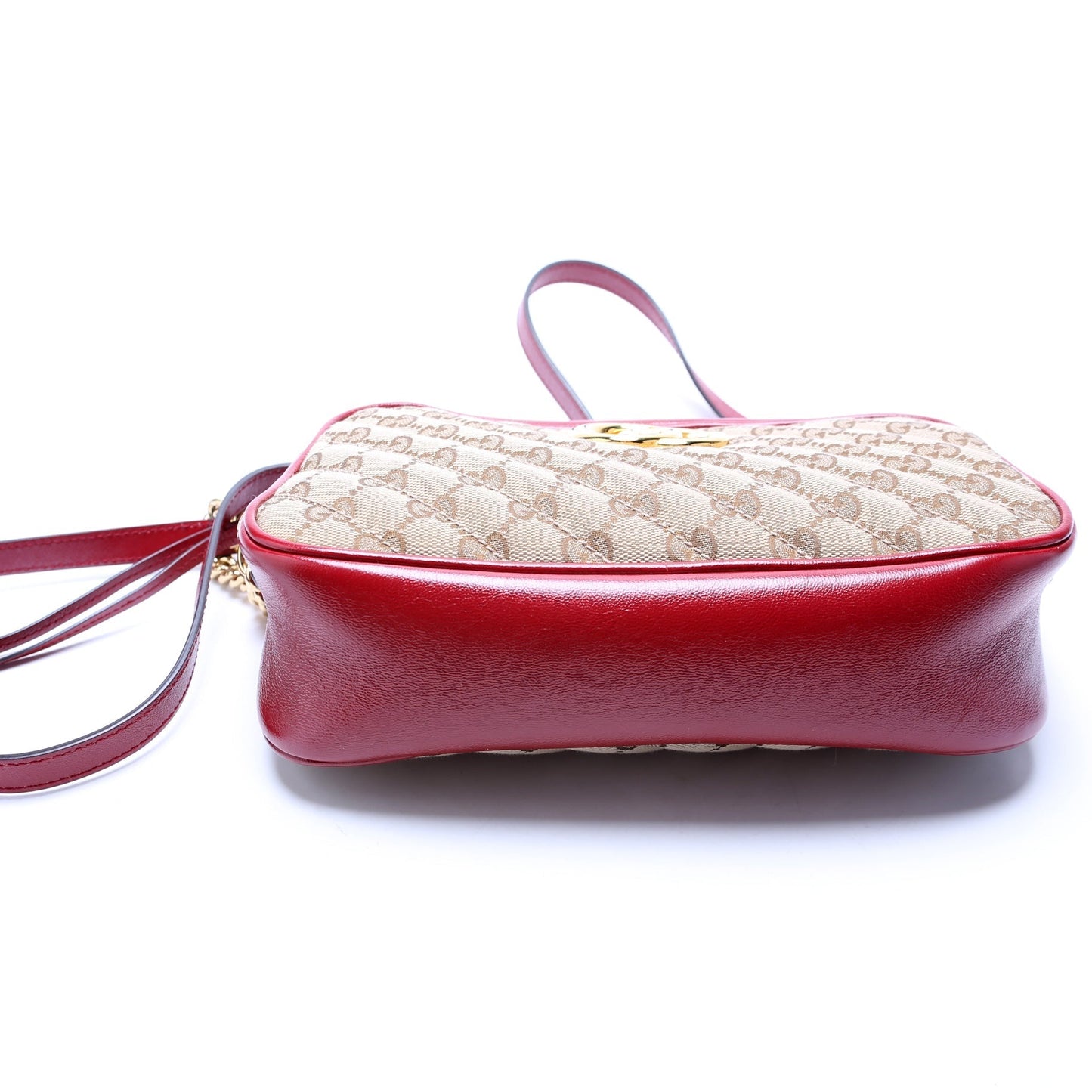 Gucci 447632 Marmont Sall Canvas Camera Red Bag