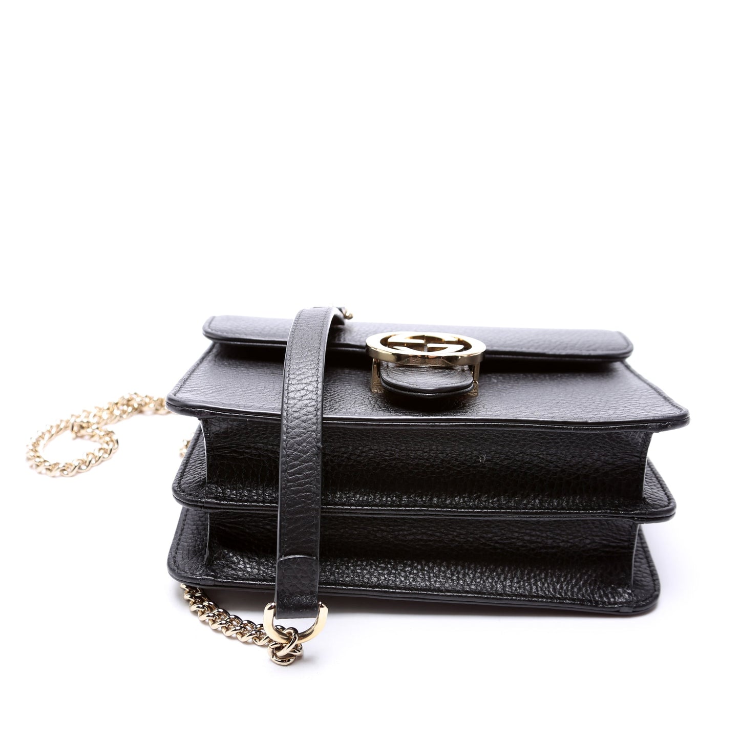 Gucci 510304 Interlocking Small Crossbody Black Bag