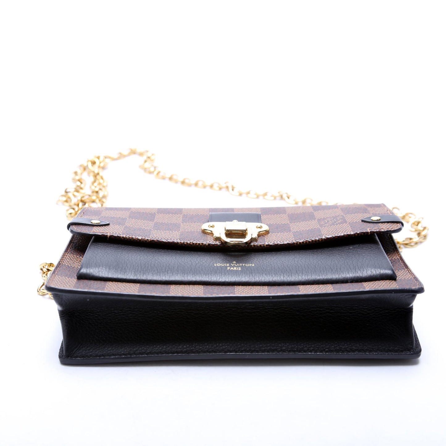 Louis Vuitton Vavin Chain Wallet Damier Ebene Black
