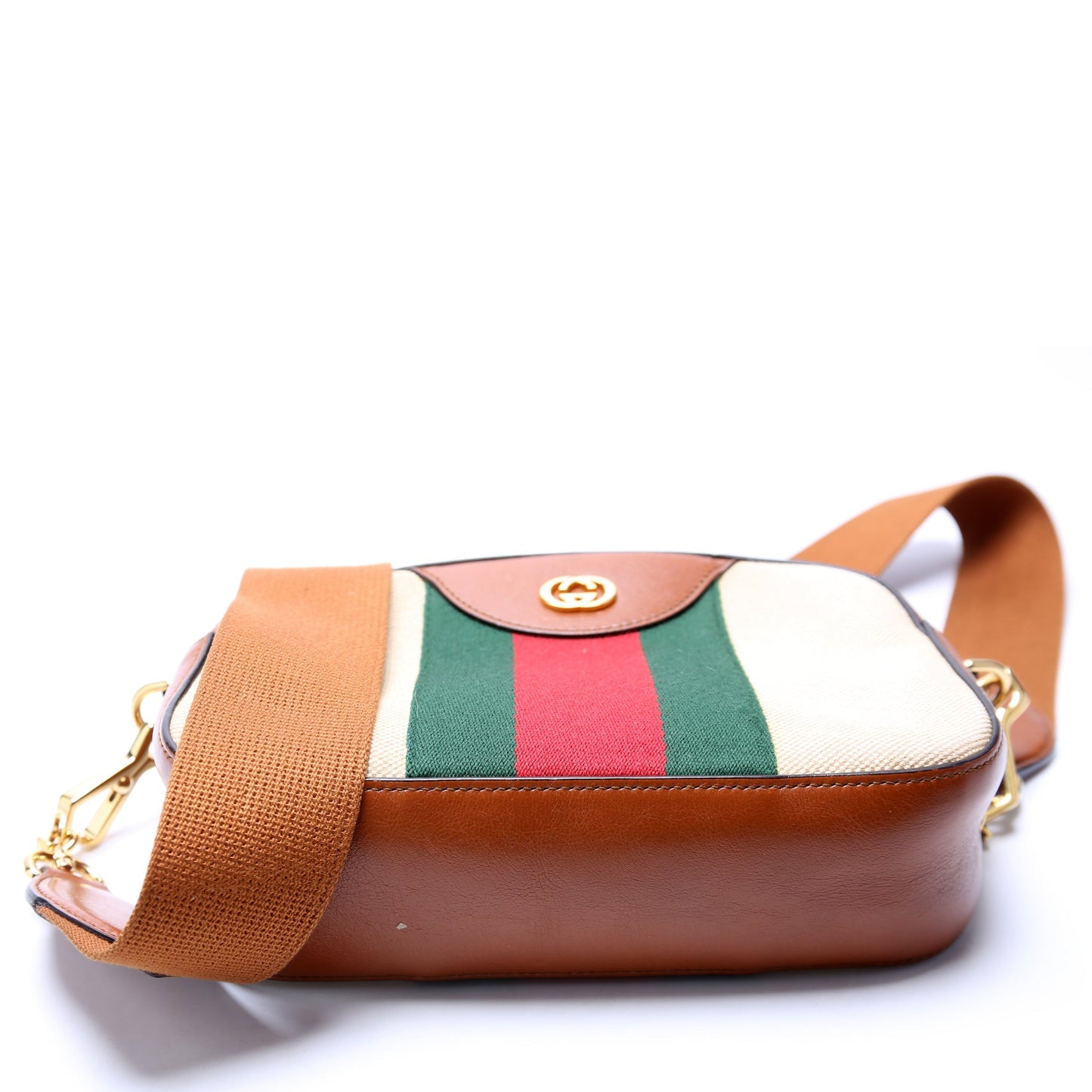 Gucci 575073 Vintage Web Canvas Brown Bag