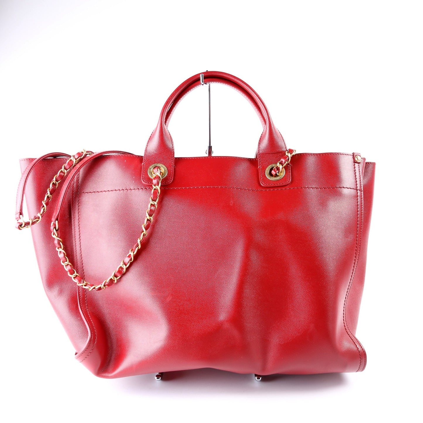Chanel Deauville Studded Caviar Leather Med Tote 26M Bag
