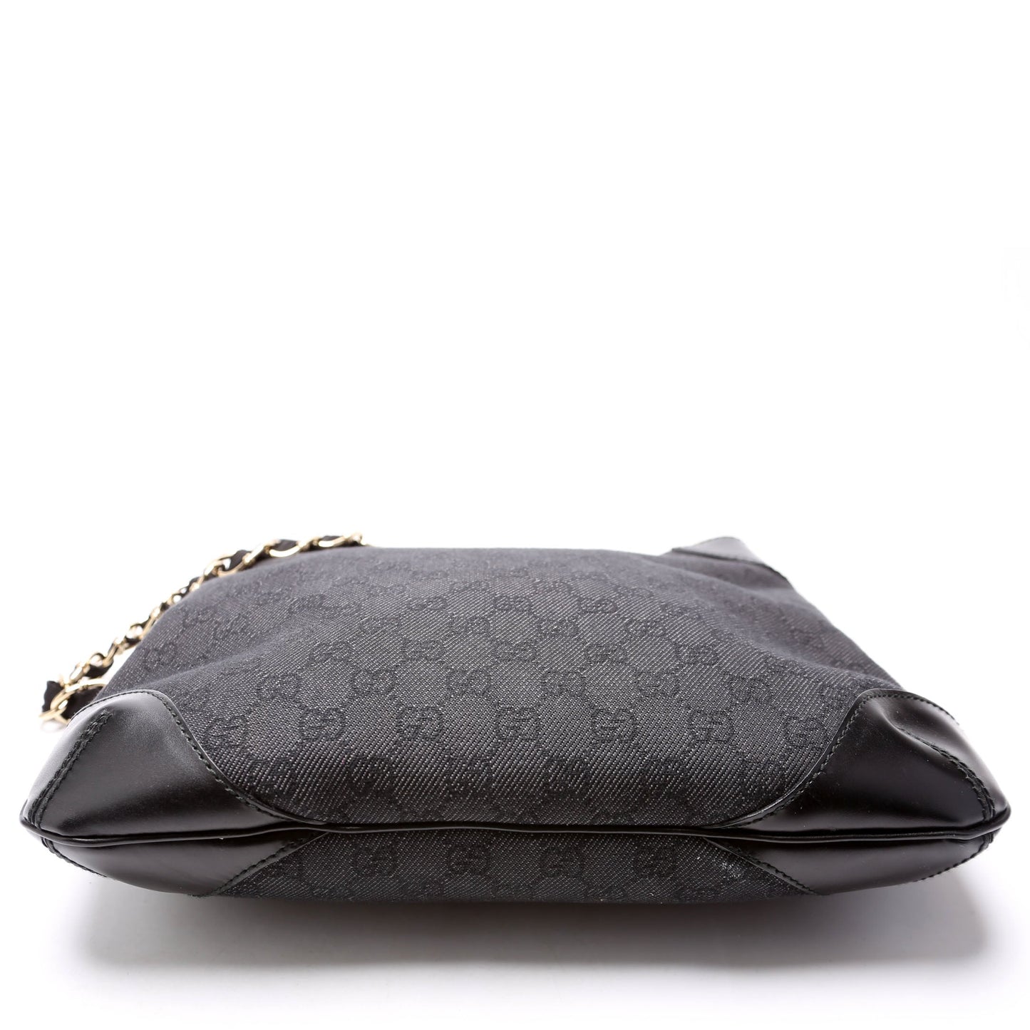 Gucci 196140 GG Canvas Capri Chain Shoulder Black Bag