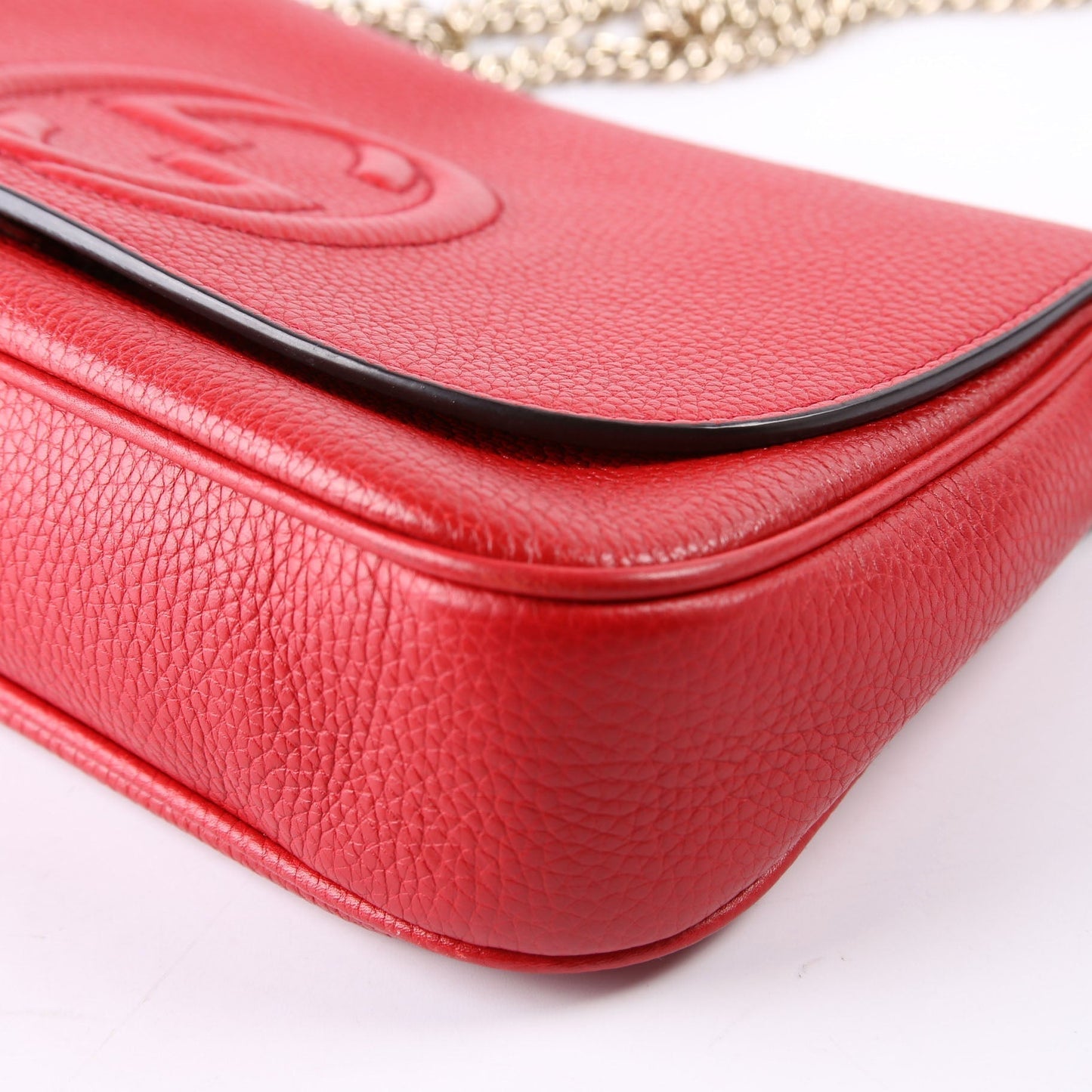 Gucci 536224 Soho Chain Tassel Flap Red Bag