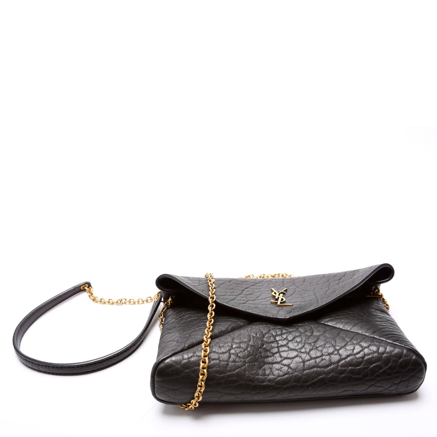 Saint Laurent Cassandre Chain Pouch Lambskin Black Bag