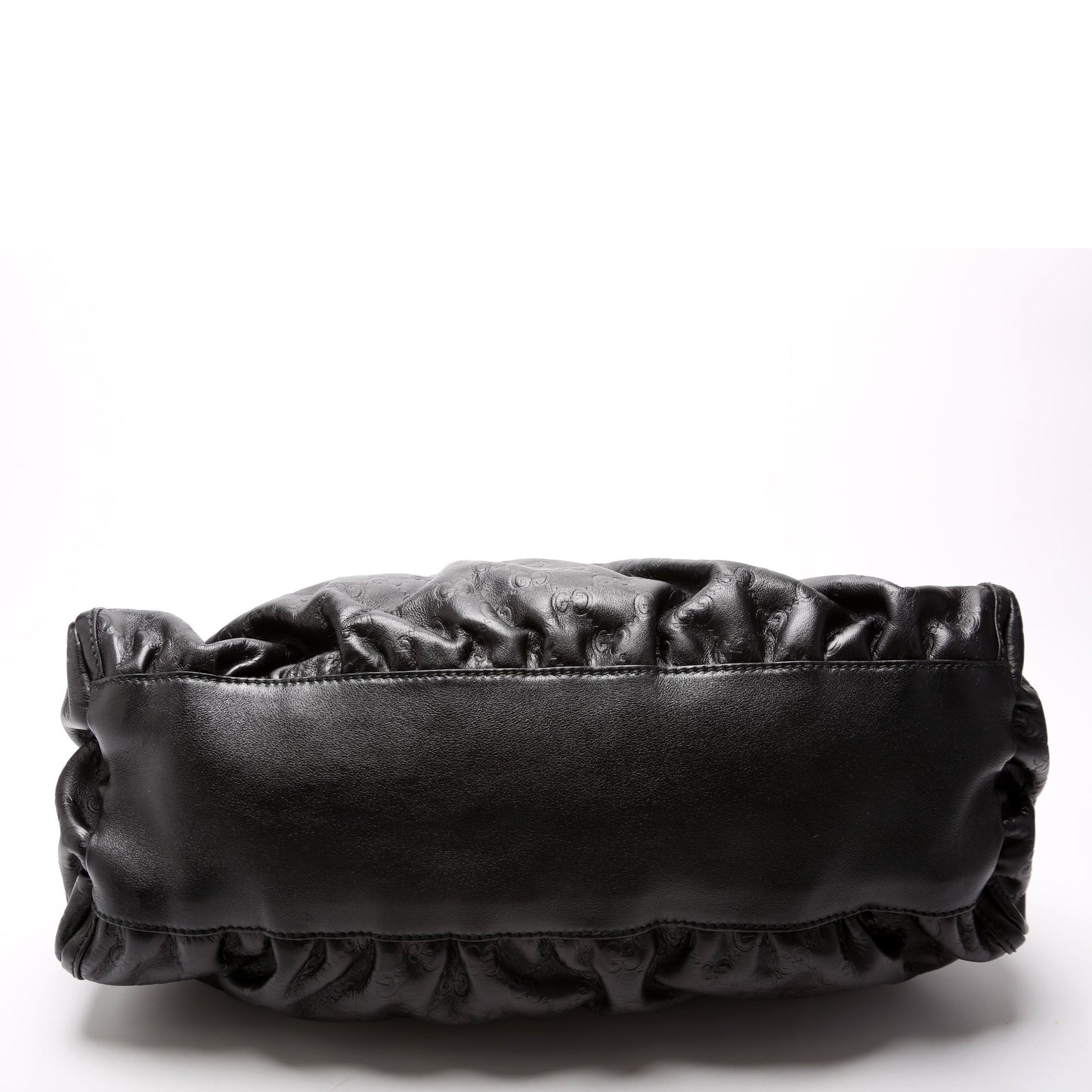 Gucci 189833 Leather D Ring Hobo Black Bag