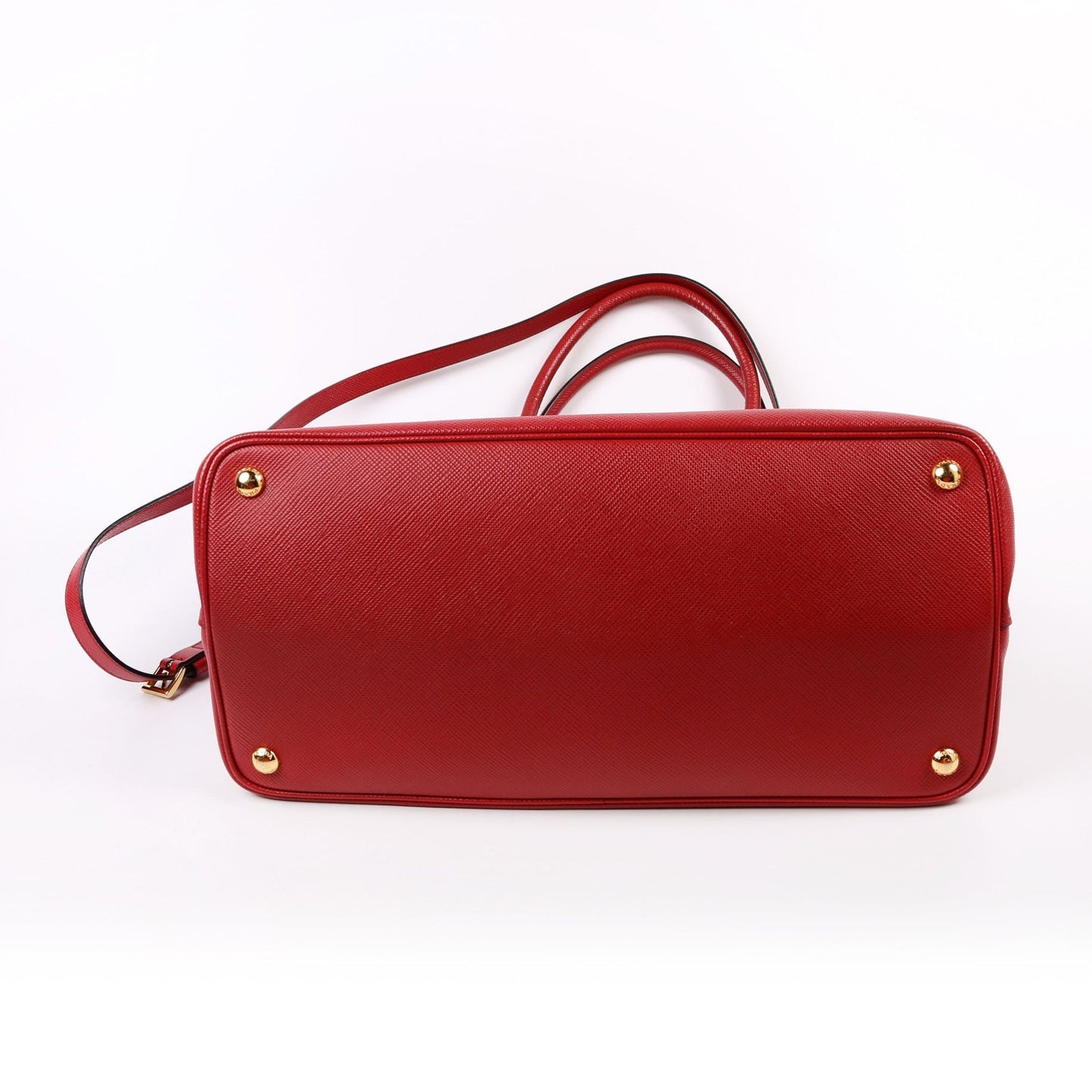 Prada Saffiano Cuir Double Large Red Bag