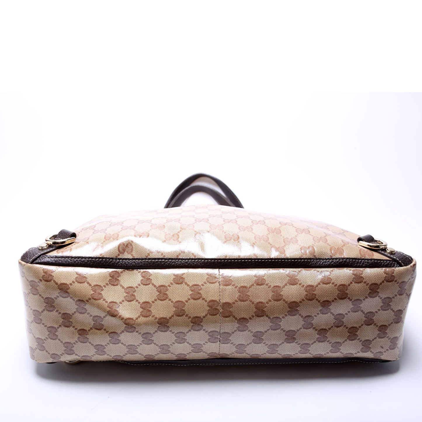 Gucci 293580 GG Crystal Abbey D Ring Large Tote Brown Bag