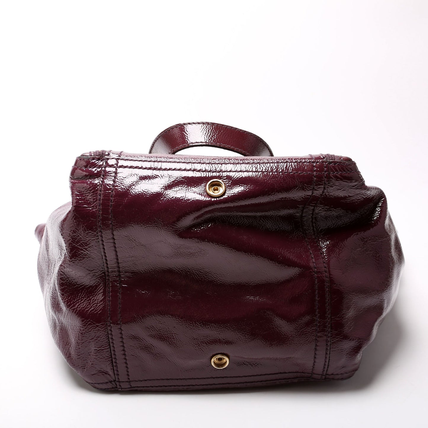 Saint Laurent 202649 Downtown Patent Leather Tote Purple Bag