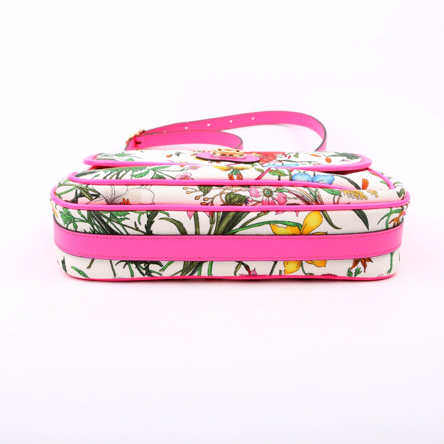 Gucci 550147 Flora Canvas Crossbody Pink Bag