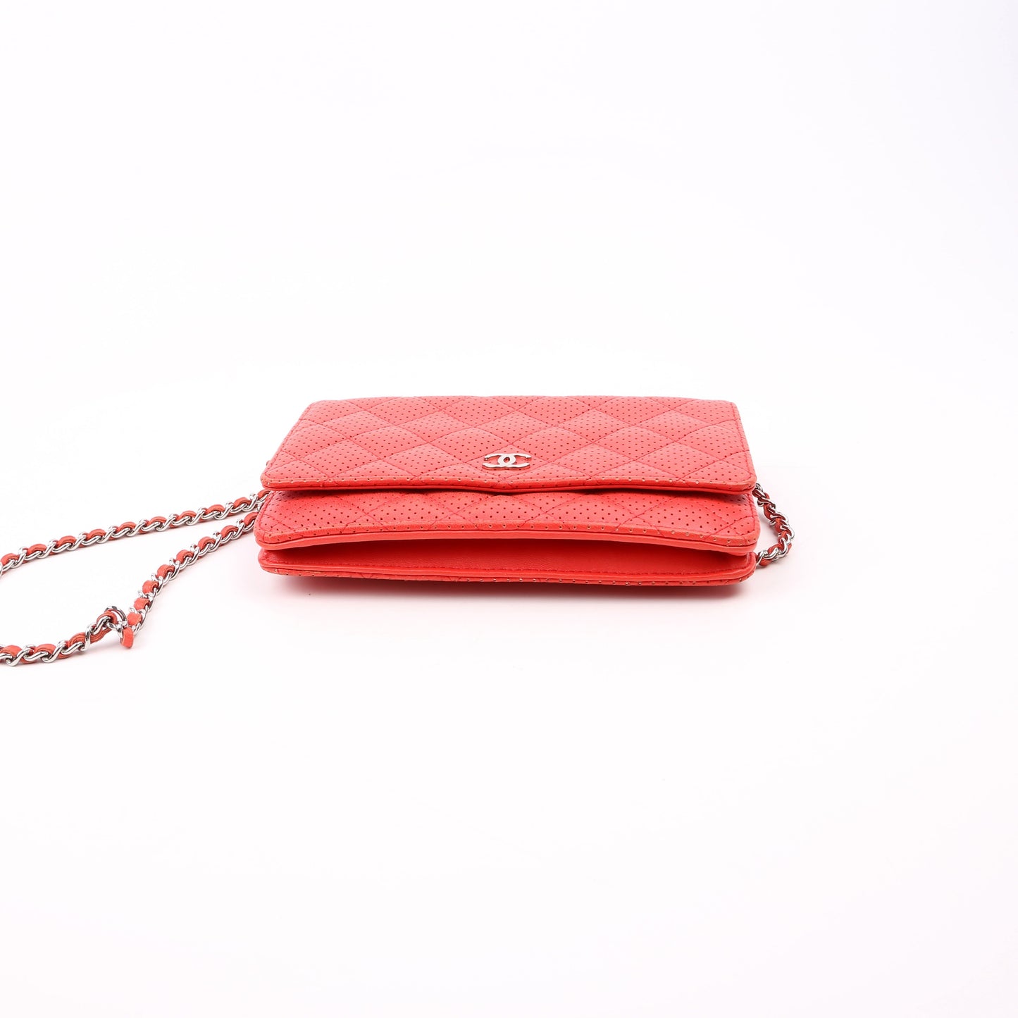 Chanel WOC Perforated Leather 11M Coral Bag