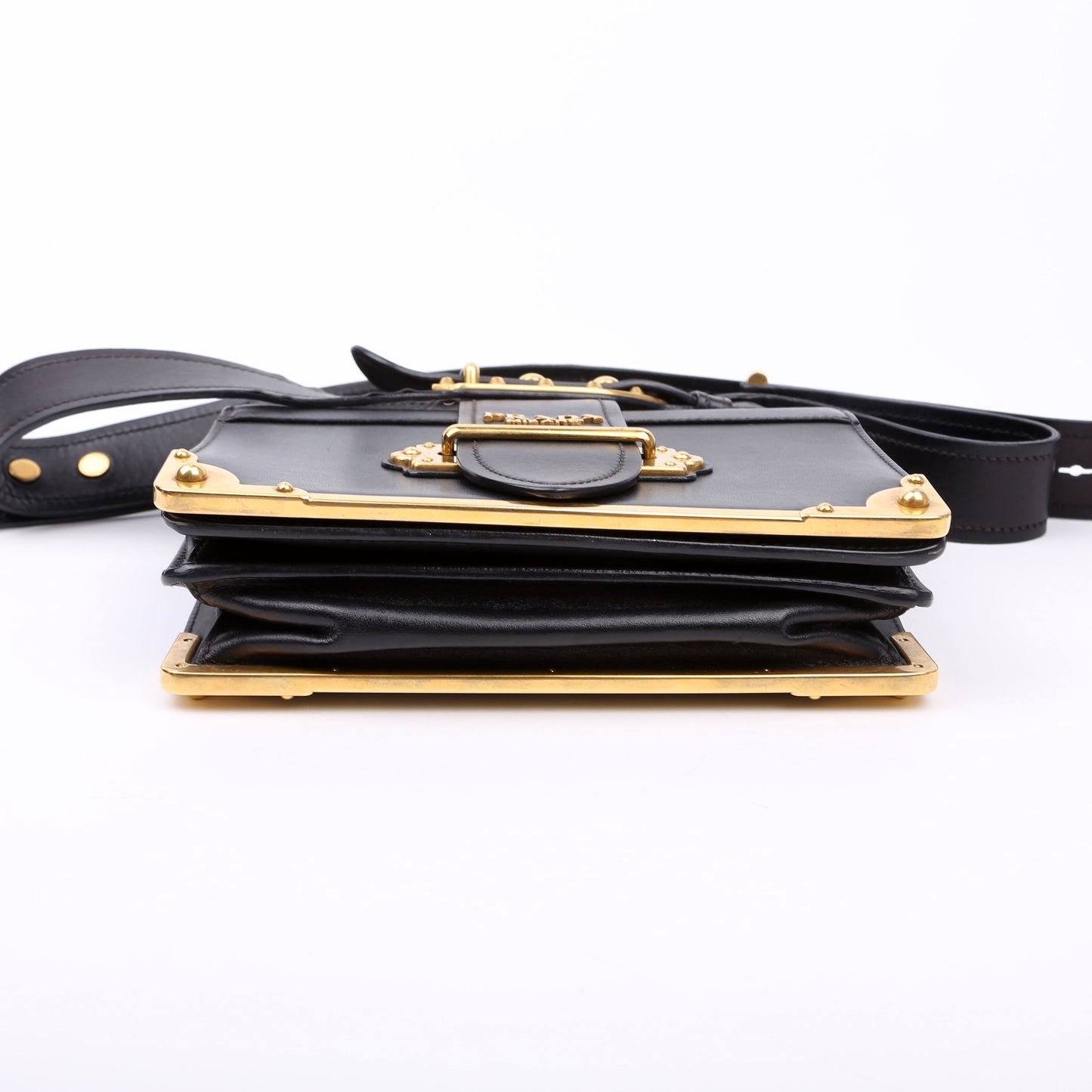 Prada Cahier Small Calfskin Black Bag