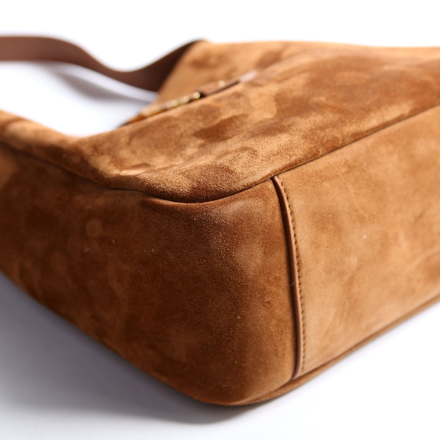Saint Laurent 713938 Le 5 A 7 Suede Small Hobo Brown/Gold Bag