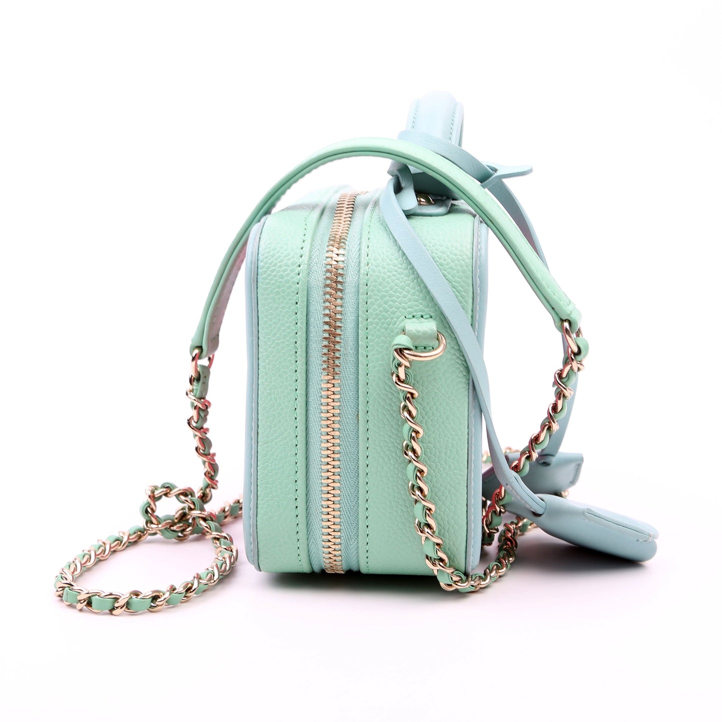 Chanel Mini Filigree Vanity Case 26M Green/Pink Bag