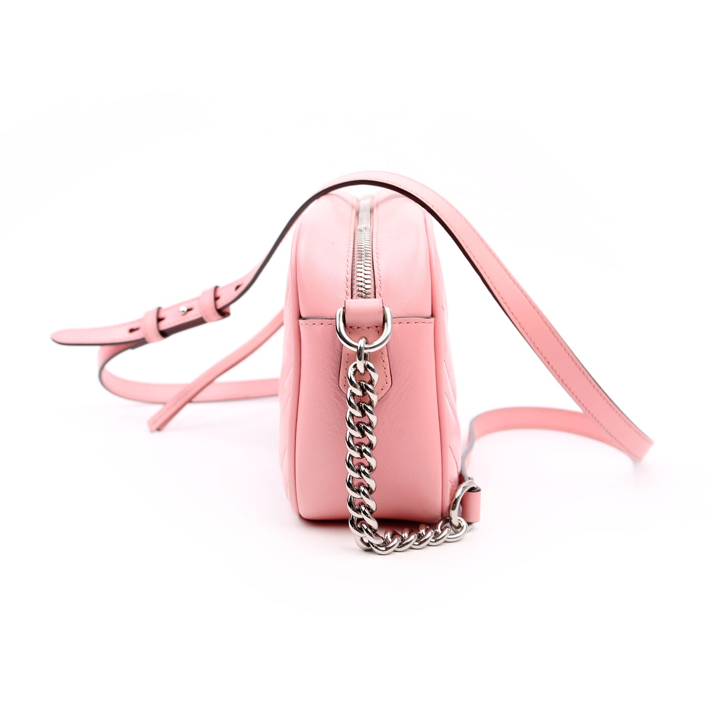 Gucci 447632 Marmont Small Leather Camera Pink Bag