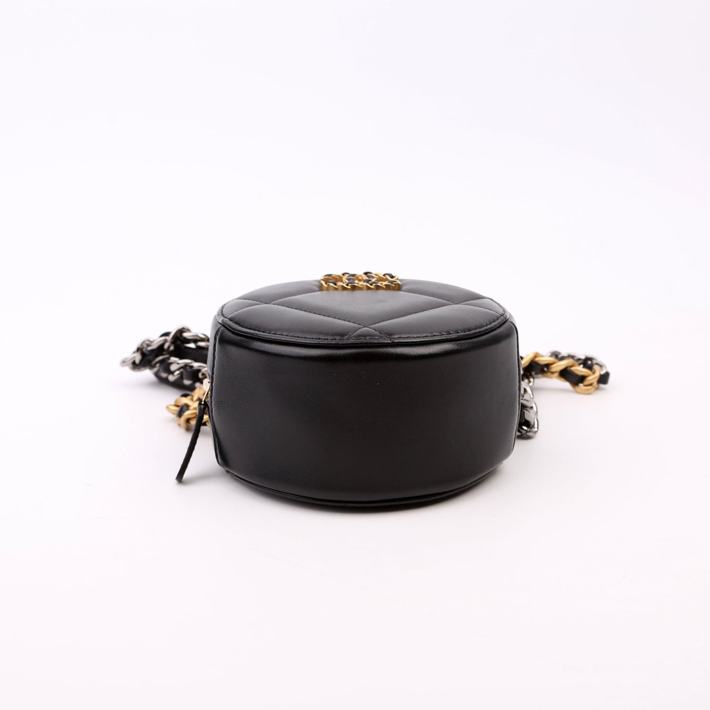 Chanel 19 Round Clutch Goatskin Bag