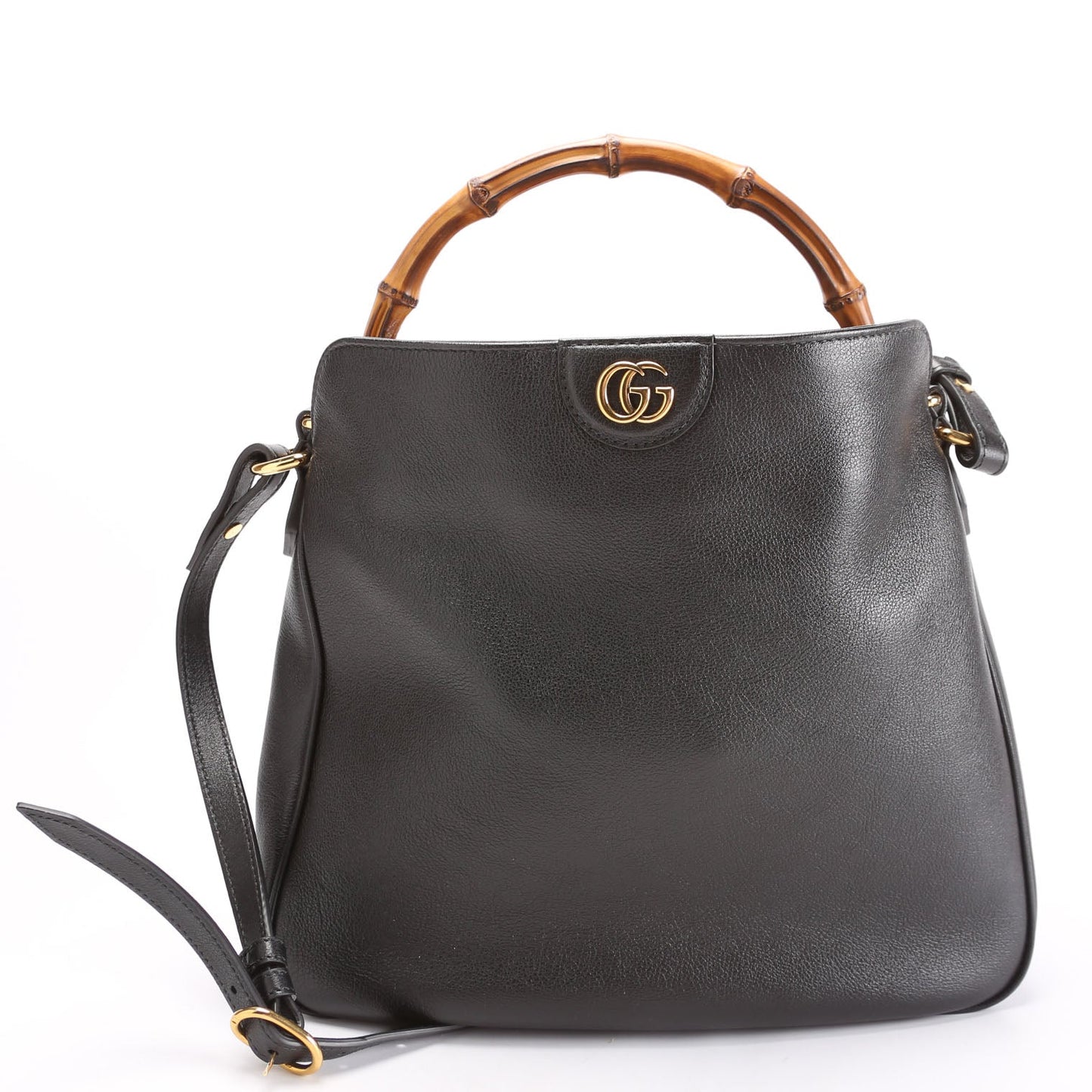 Gucci 746124 Diana Bamboo Shoulder Medium Black Bag