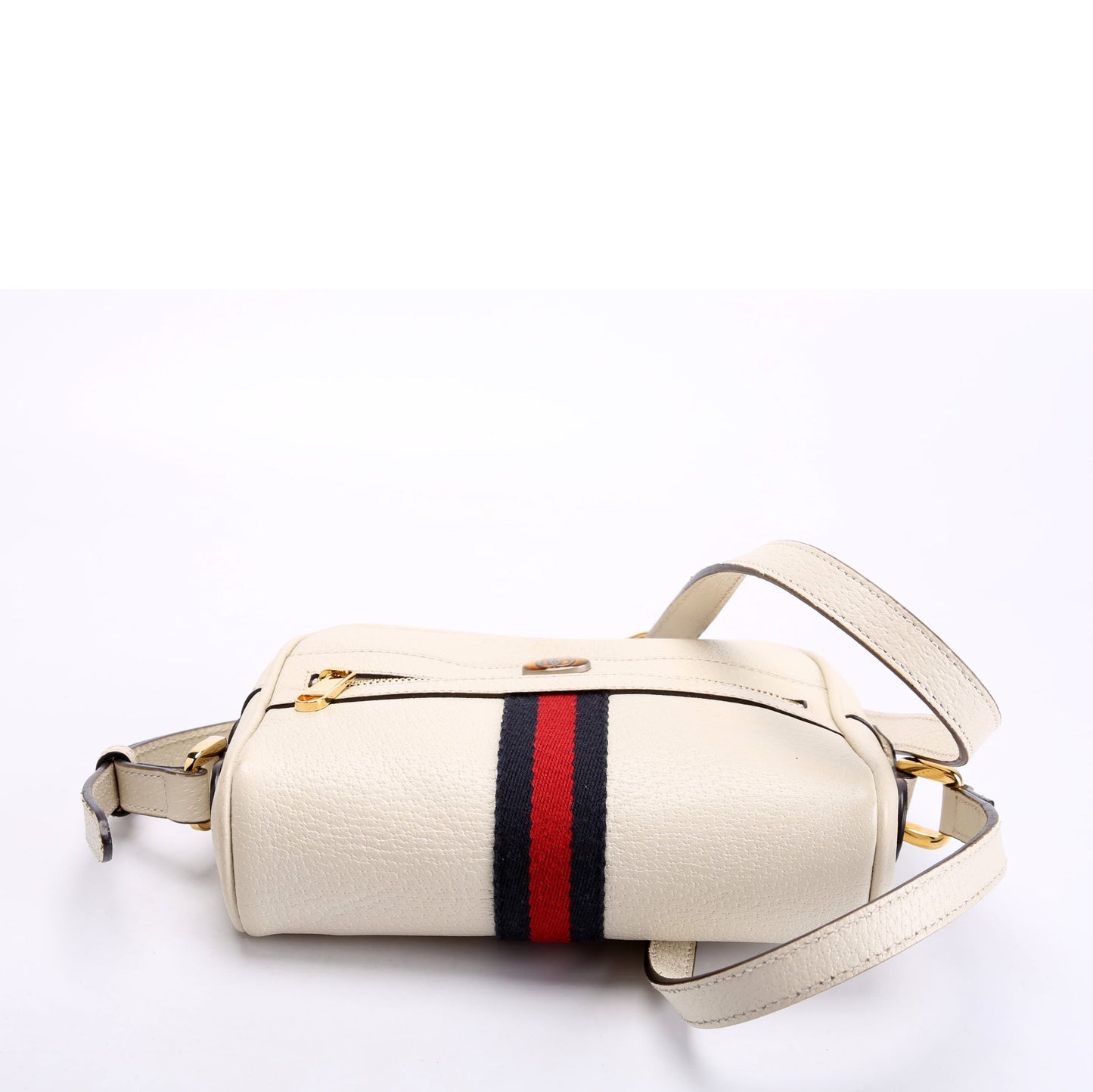 Gucci 517350 Web Leather Mini Ophidia White Bag