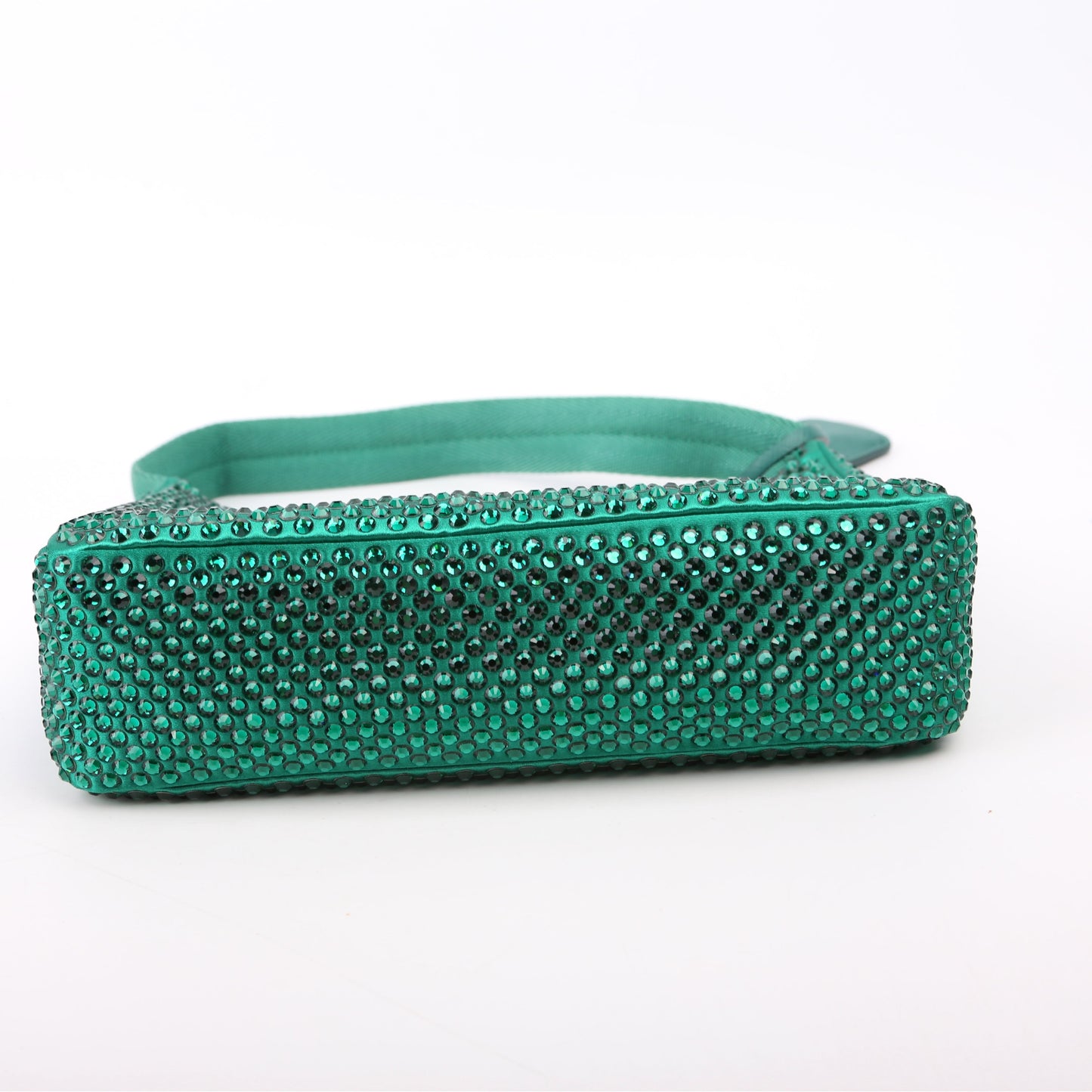 Prada 1BC515 Satin Crystal Re-Edition 2000 Mini Green Bag
