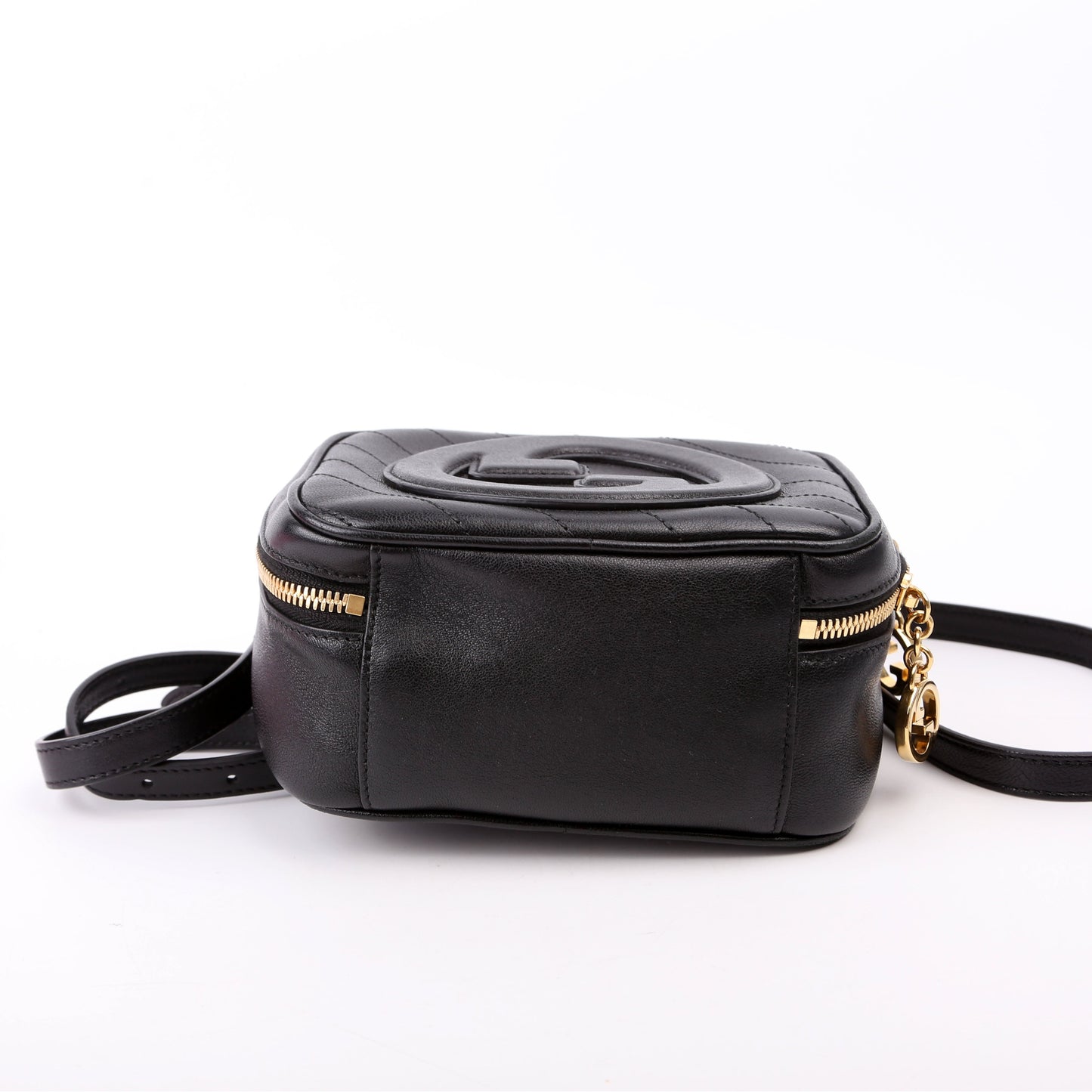 Gucci 744434 Blondie Leather Top Handle Black Bag