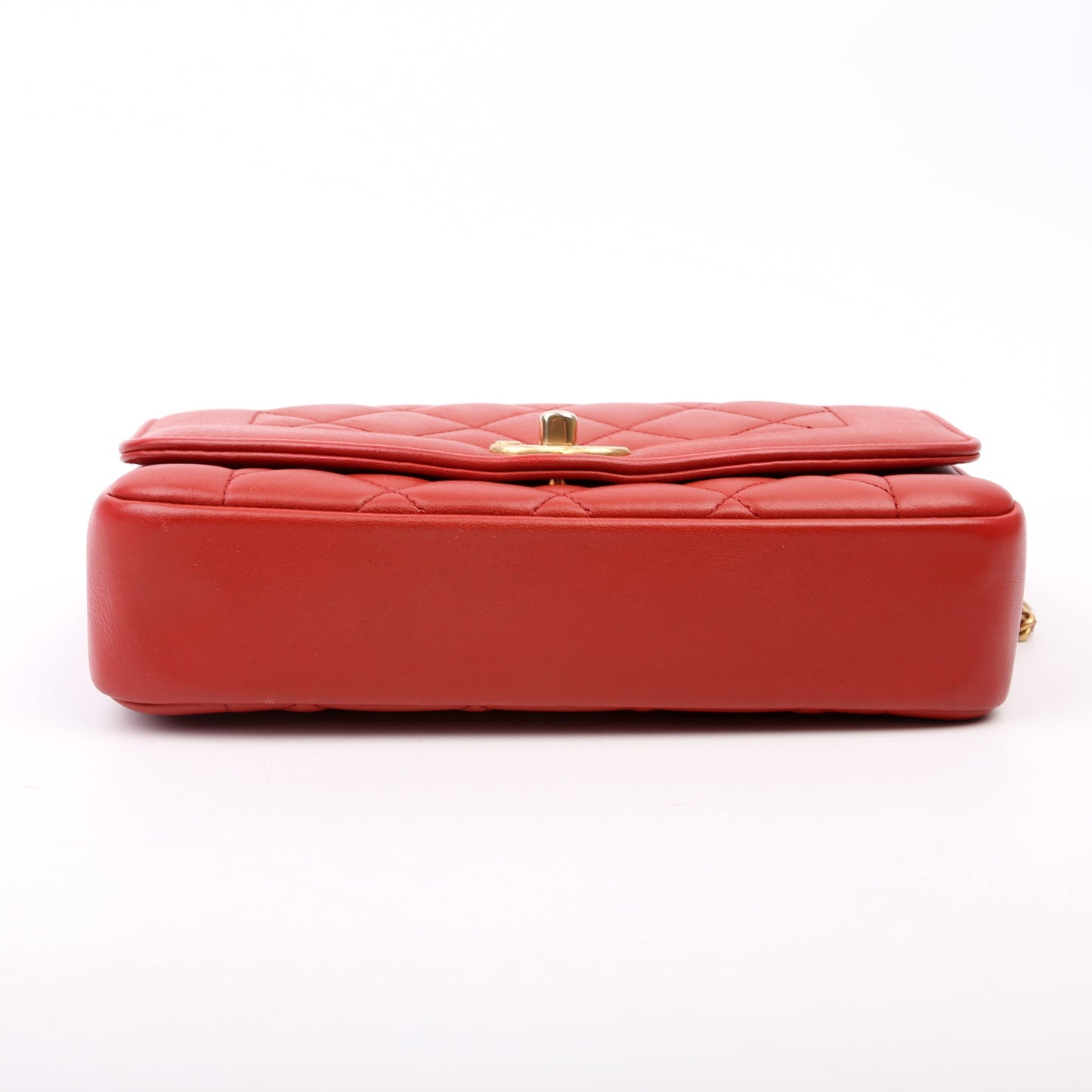 Chanel Vintage Flap Medium Lambskin 20M Red Bag