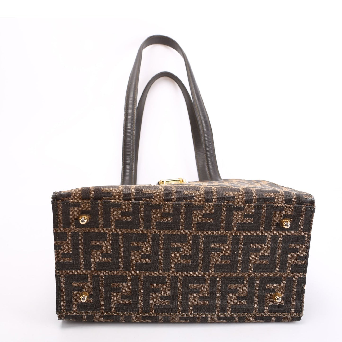 Fendi FF Zucca Vertical Tote Vintage Brown/Black Bag
