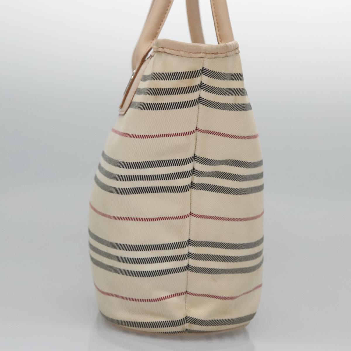 Burberry Stripe Beige Canvas Handbag ( )