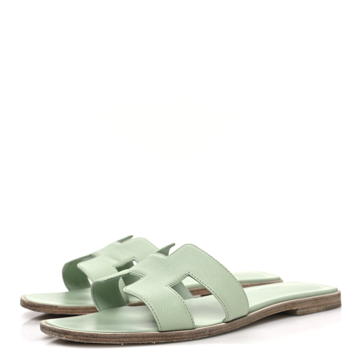 Hermes Epsom Oran Sandals 39 Vert Fizz