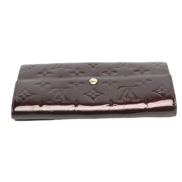 LOUIS VUITTON Long Wallet Purse M93524 Monogram Vernis Amarrant Long wallet with 2-fold zipper Vernis Portefeuille Sarah Women