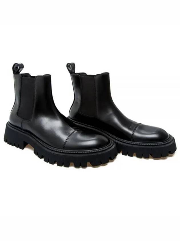 Luxury Balenciaga Trending 2026 Tractor Leather Chelsea Boots Black