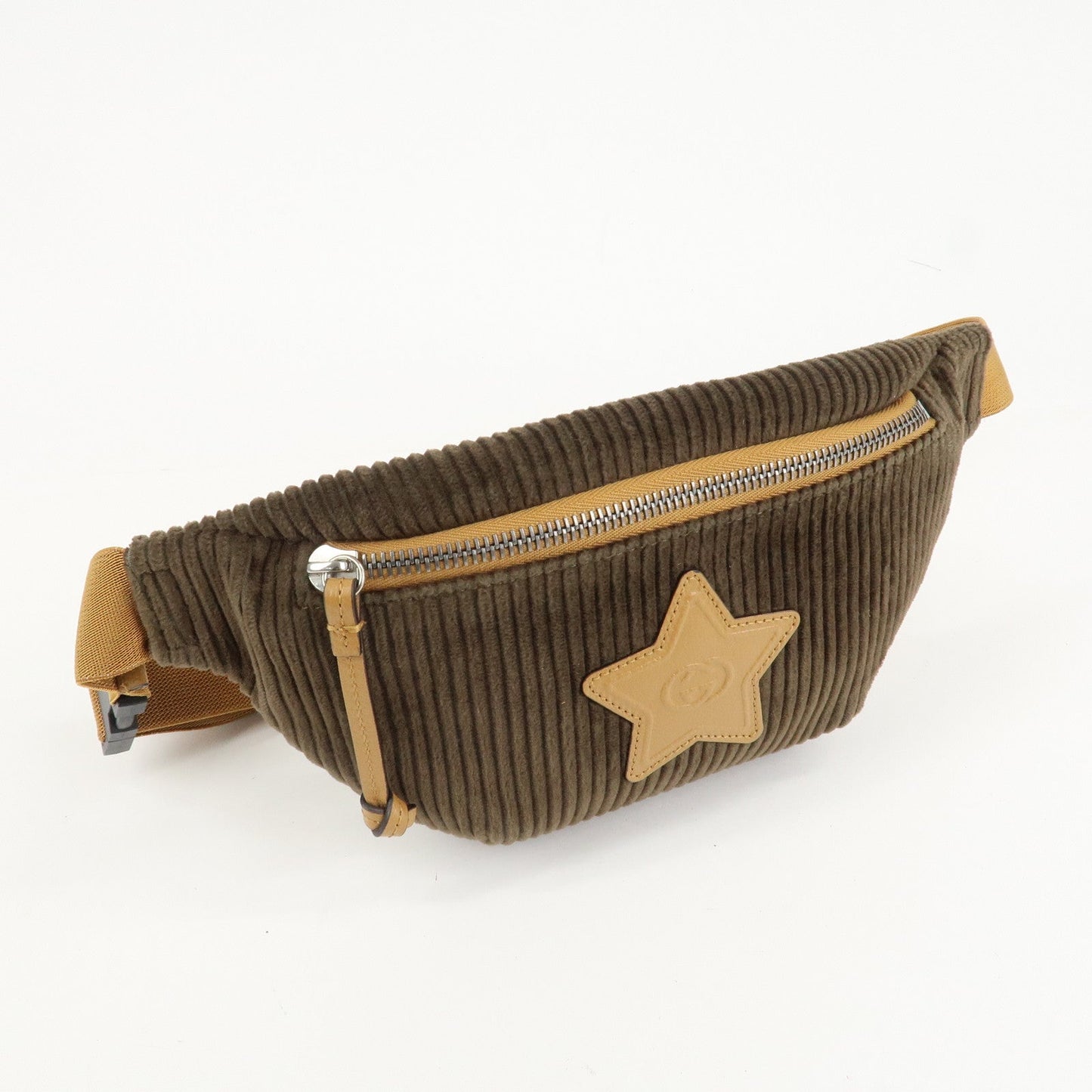 GUCCI Children's Corduroy Body Bag Waist Bag Brown Khaki 502095