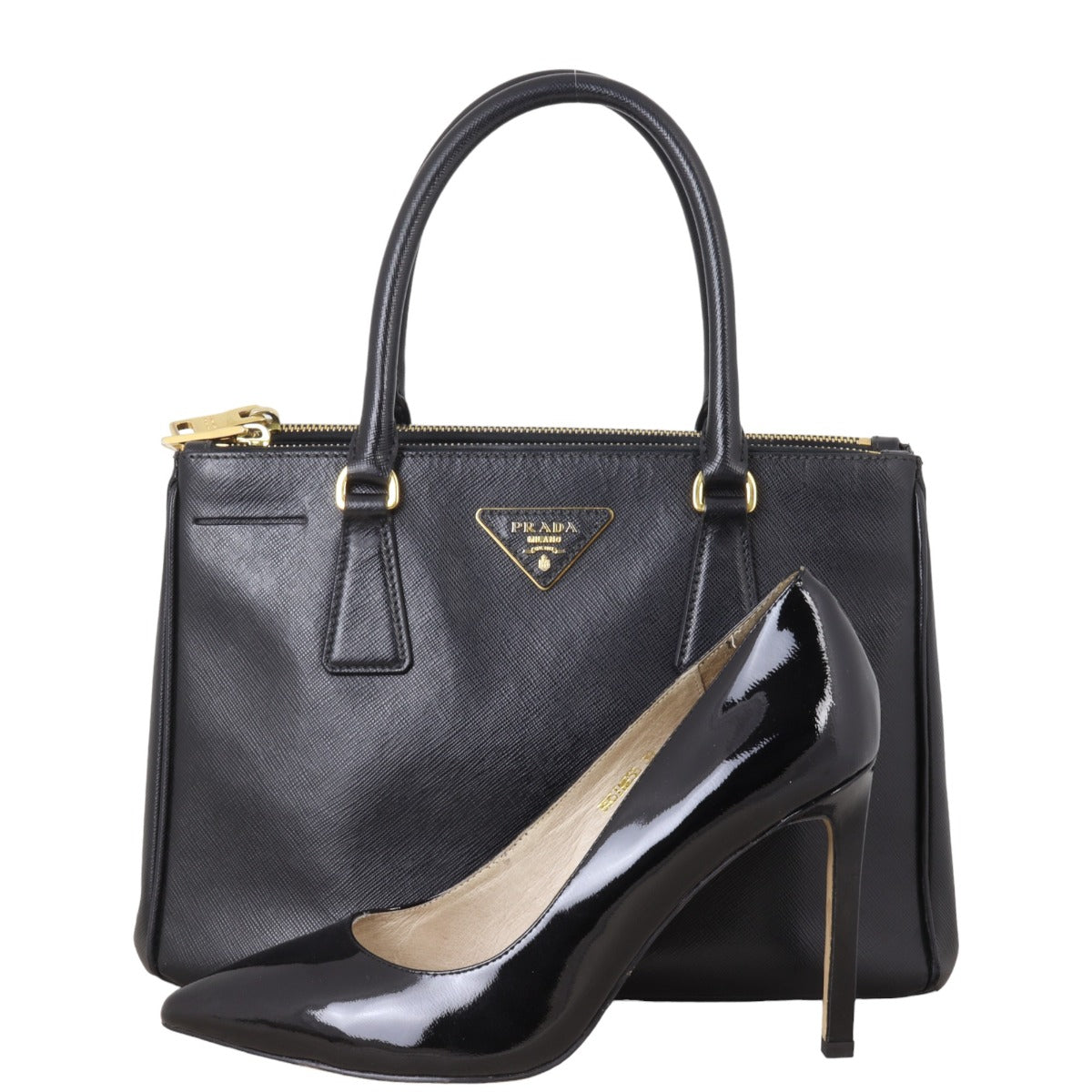 Prada Saffiano Lux Galleria Double Zip Tote Small