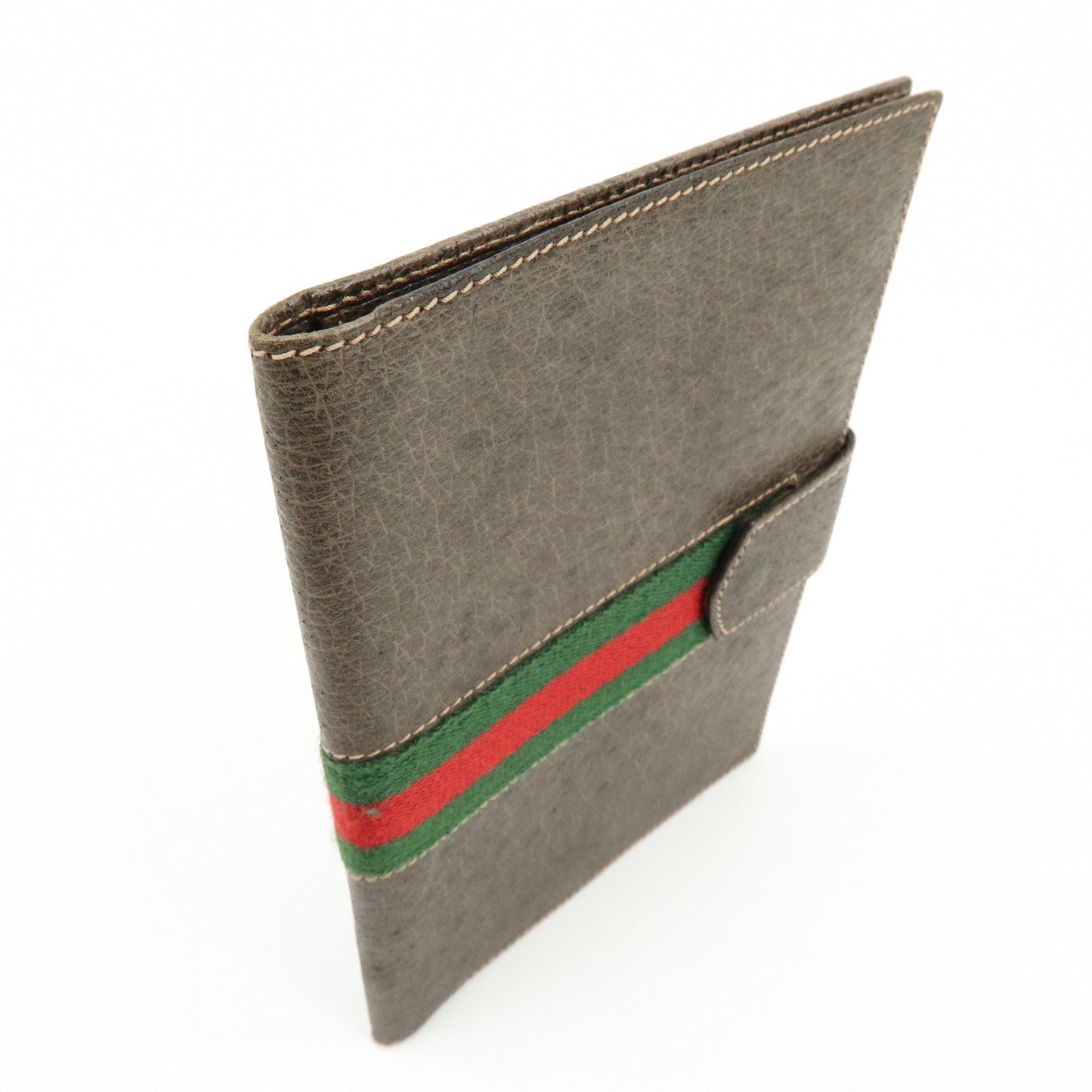 GUCCI Sherry Leather Agenda Cover Planner Cover Passport Case Brown