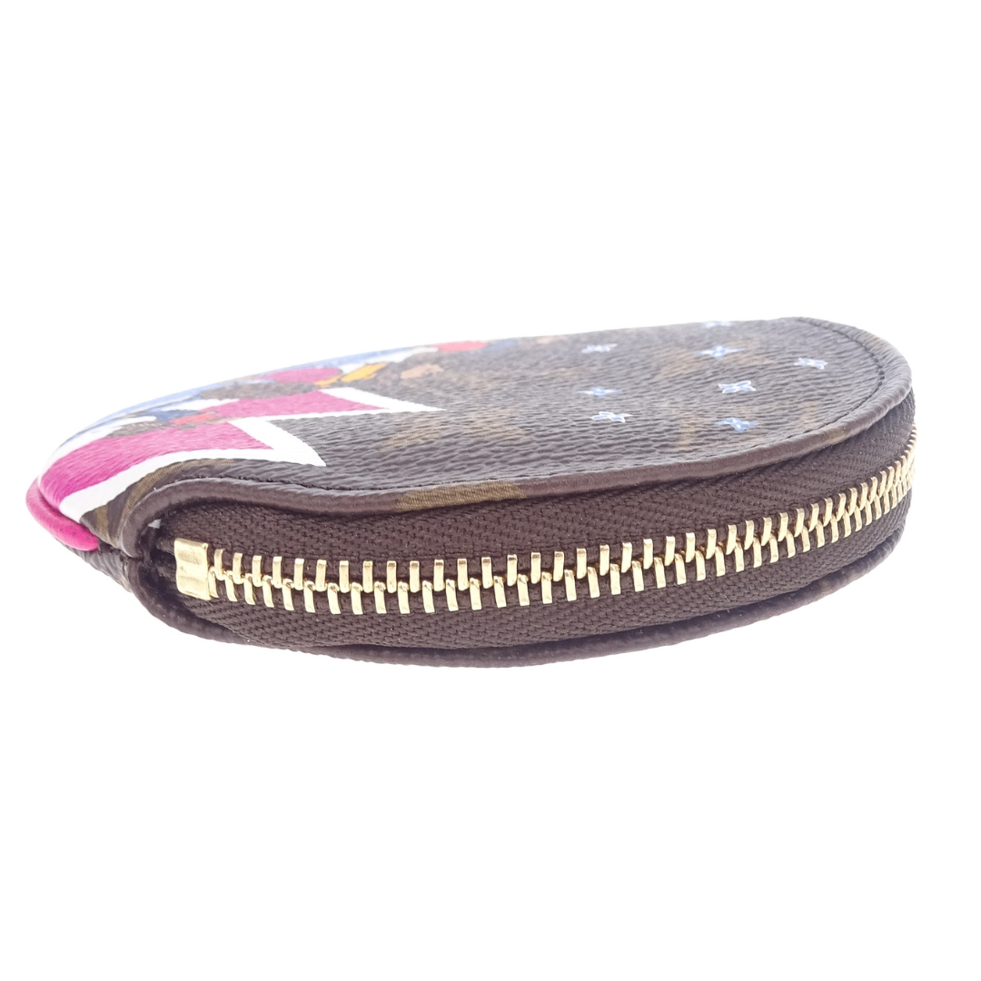 Louis Vuitton Bears on Skis Round Coin Purse Xmas Animation TA3188