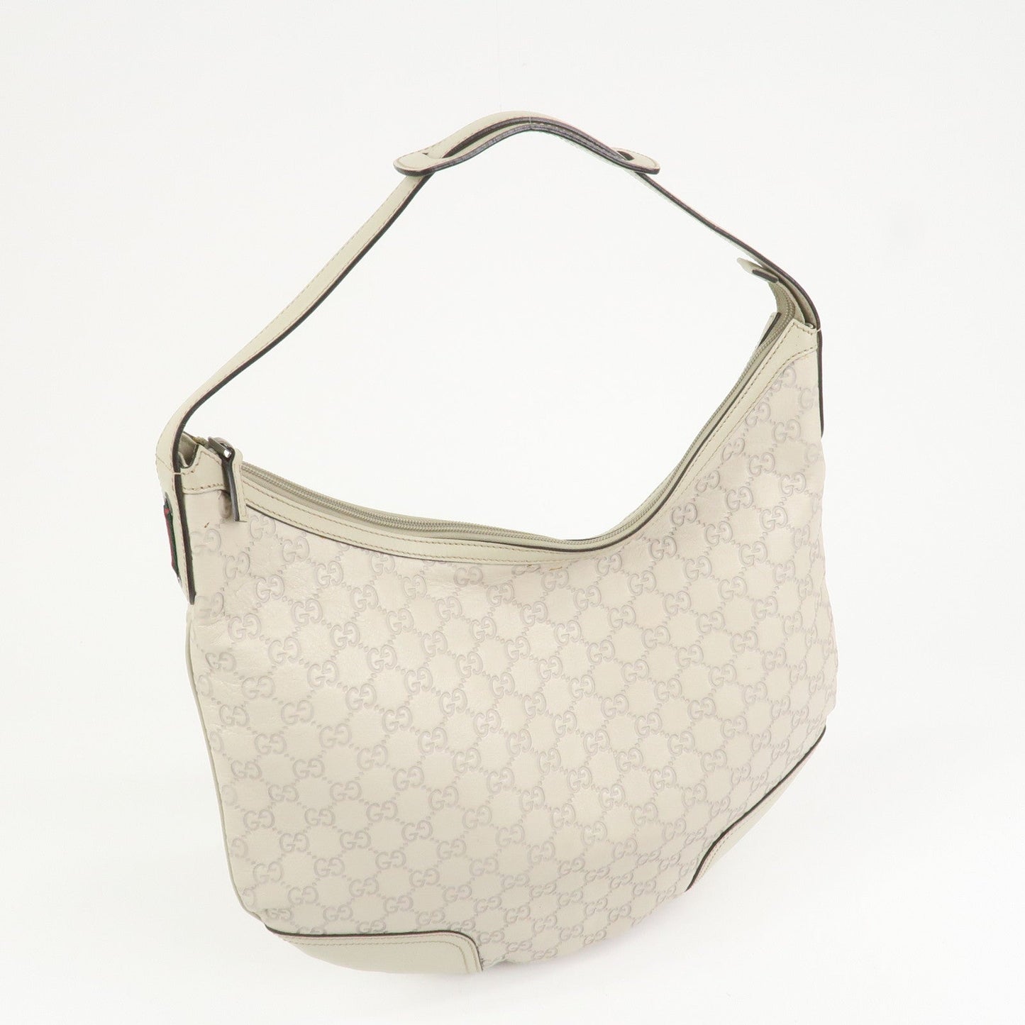 GUCCI Sherry Guccissima Leather Shoulder Bag Ivory 293596
