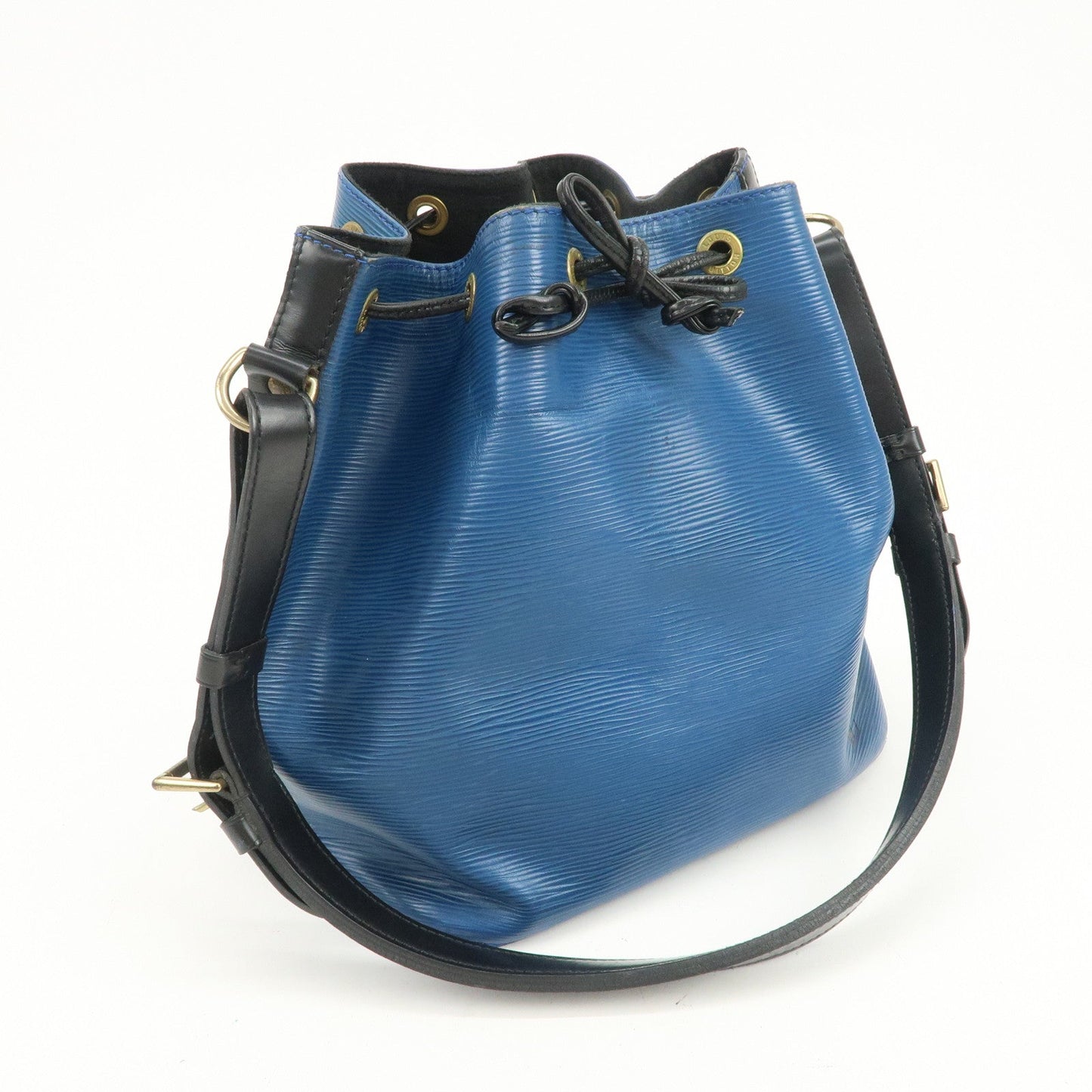 Louis Vuitton Epi Petit Noe Bi-color Shoulder Bag Noir Blue M44152