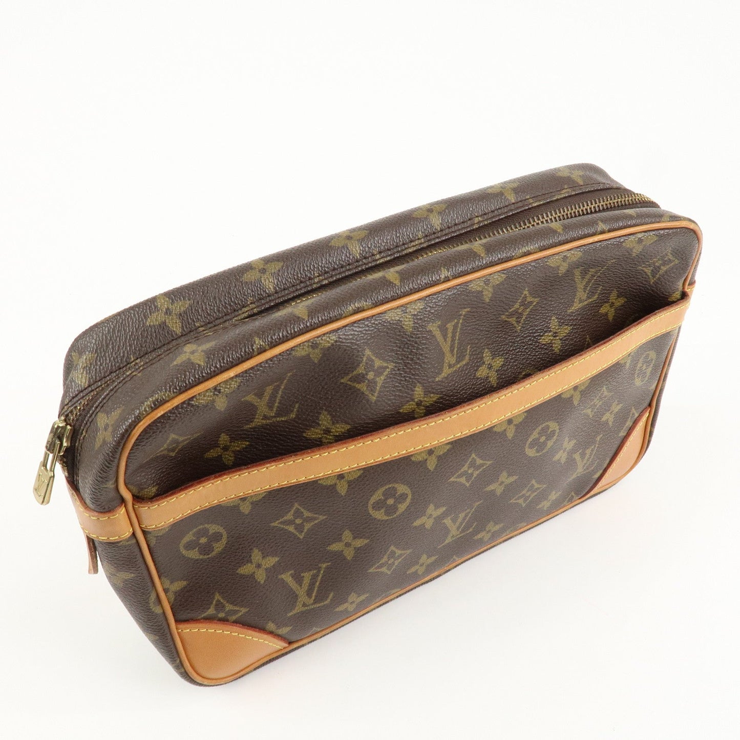 Louis Vuitton Monogram Compiegne 28 Pouch Clutch Bag Brown M51845