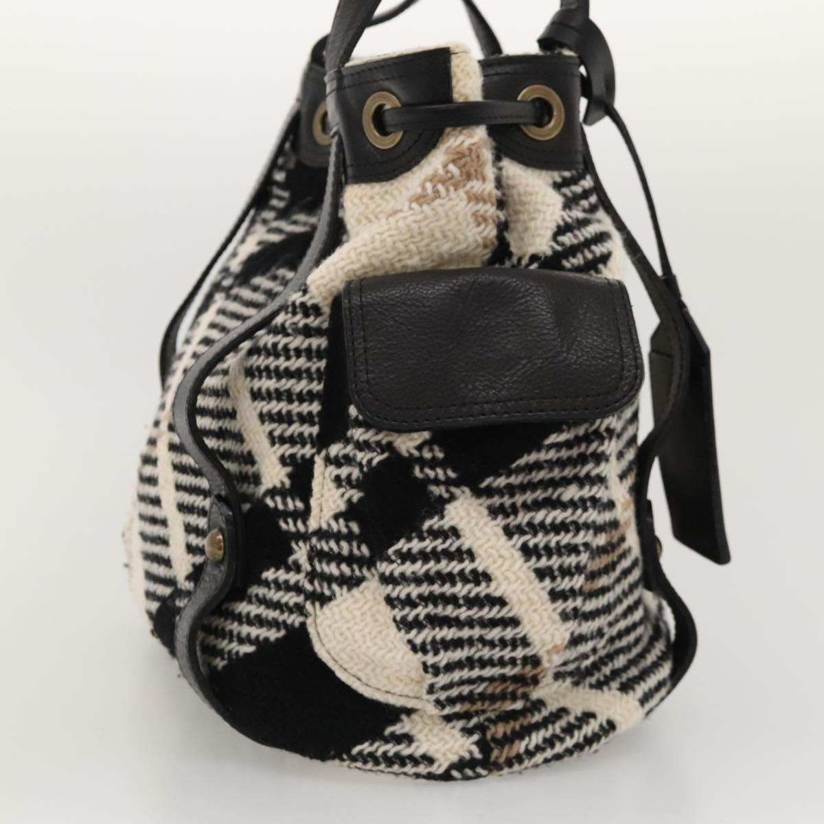 Burberry Nova Check White Wool Tote Bag ( )