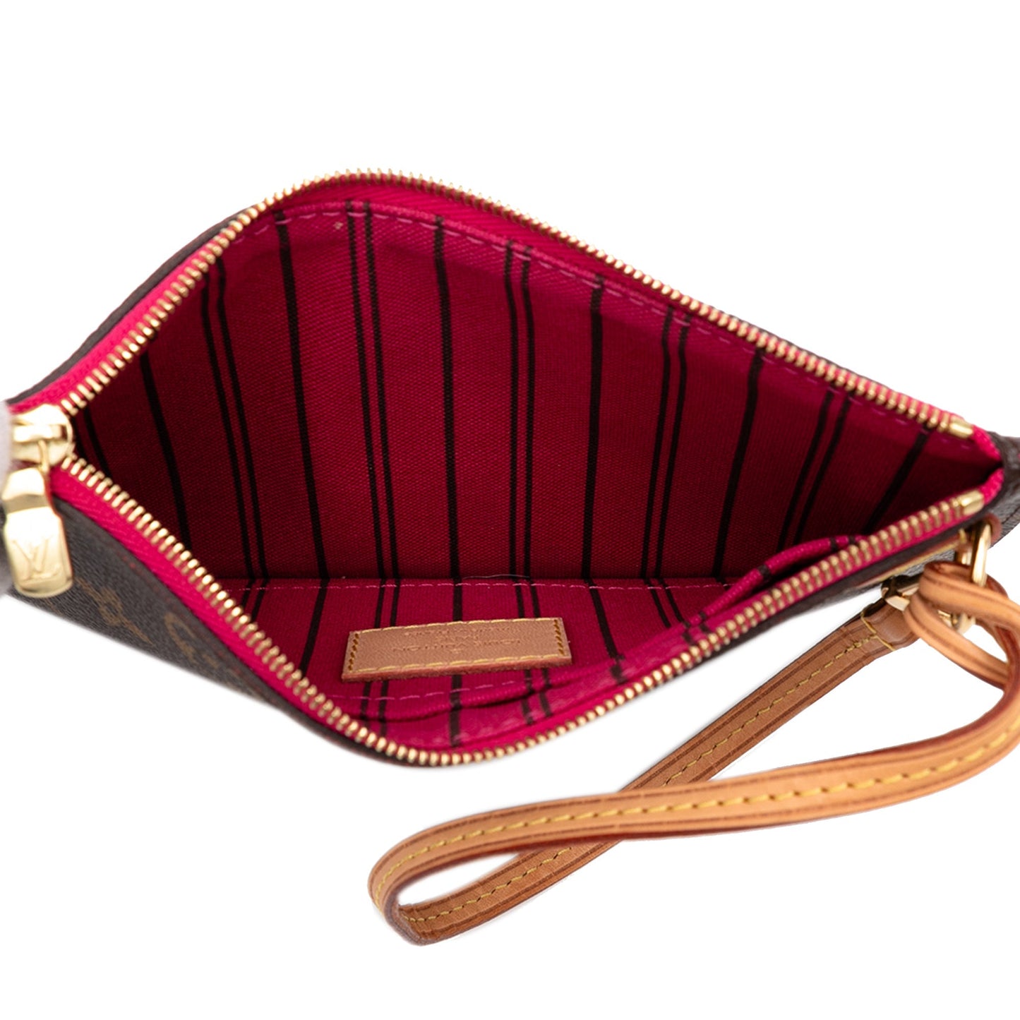 Brown Louis Vuitton Monogram Neverfull Pochette PM Pouch