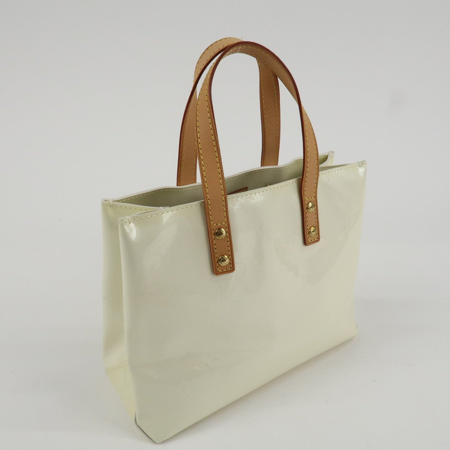 Louis Vuitton Monogram Vernis Leather Lead PM Tote Bag Perle M91336