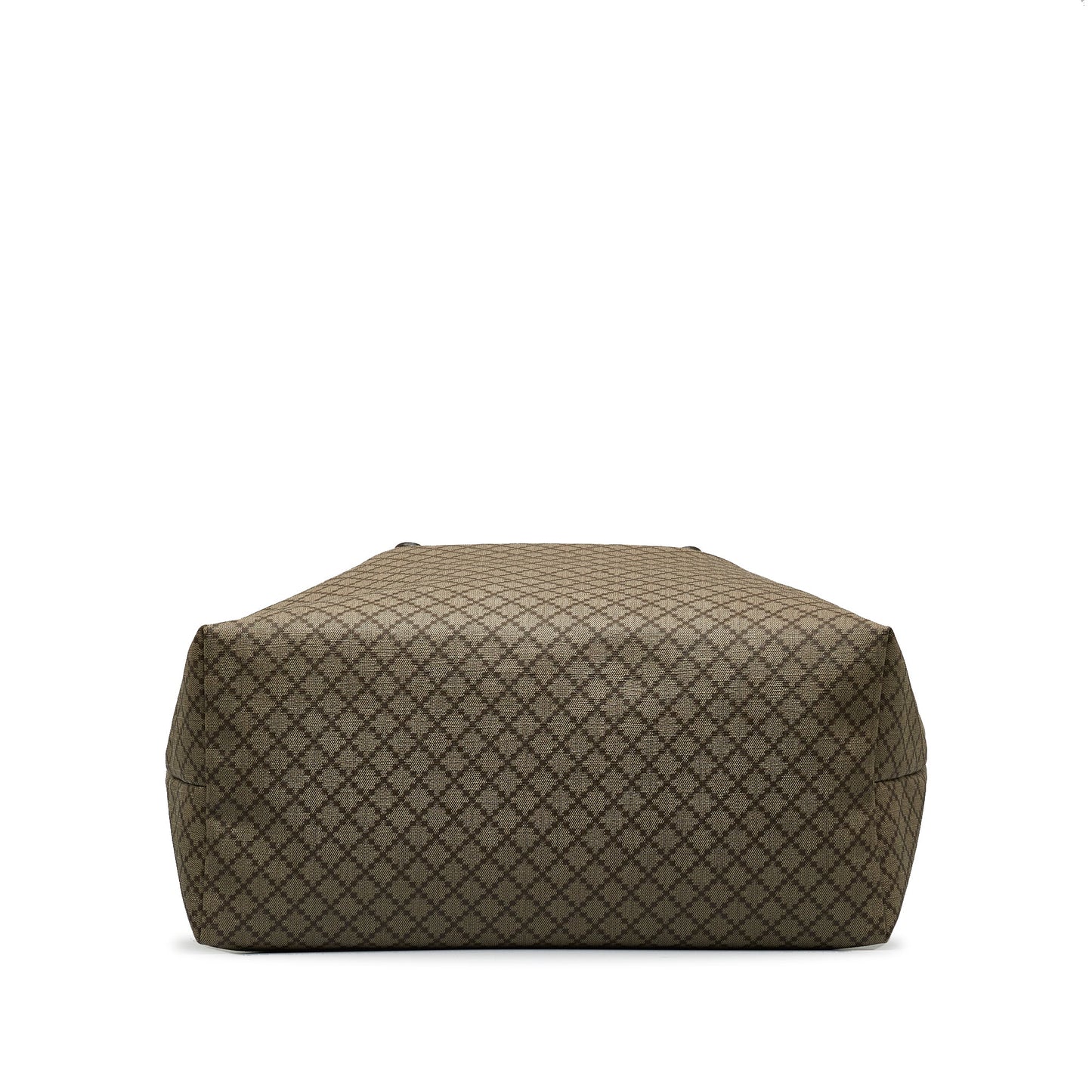 Gucci Brown Leather Canvas Tote Style 15