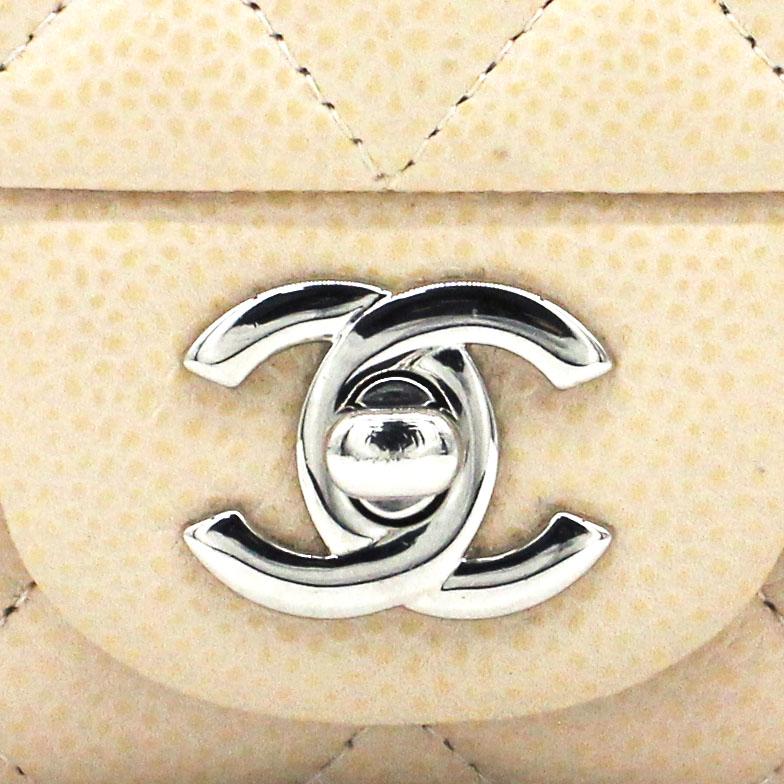 Chanel Beige Caviar Quilted Mini Square Flap Bag