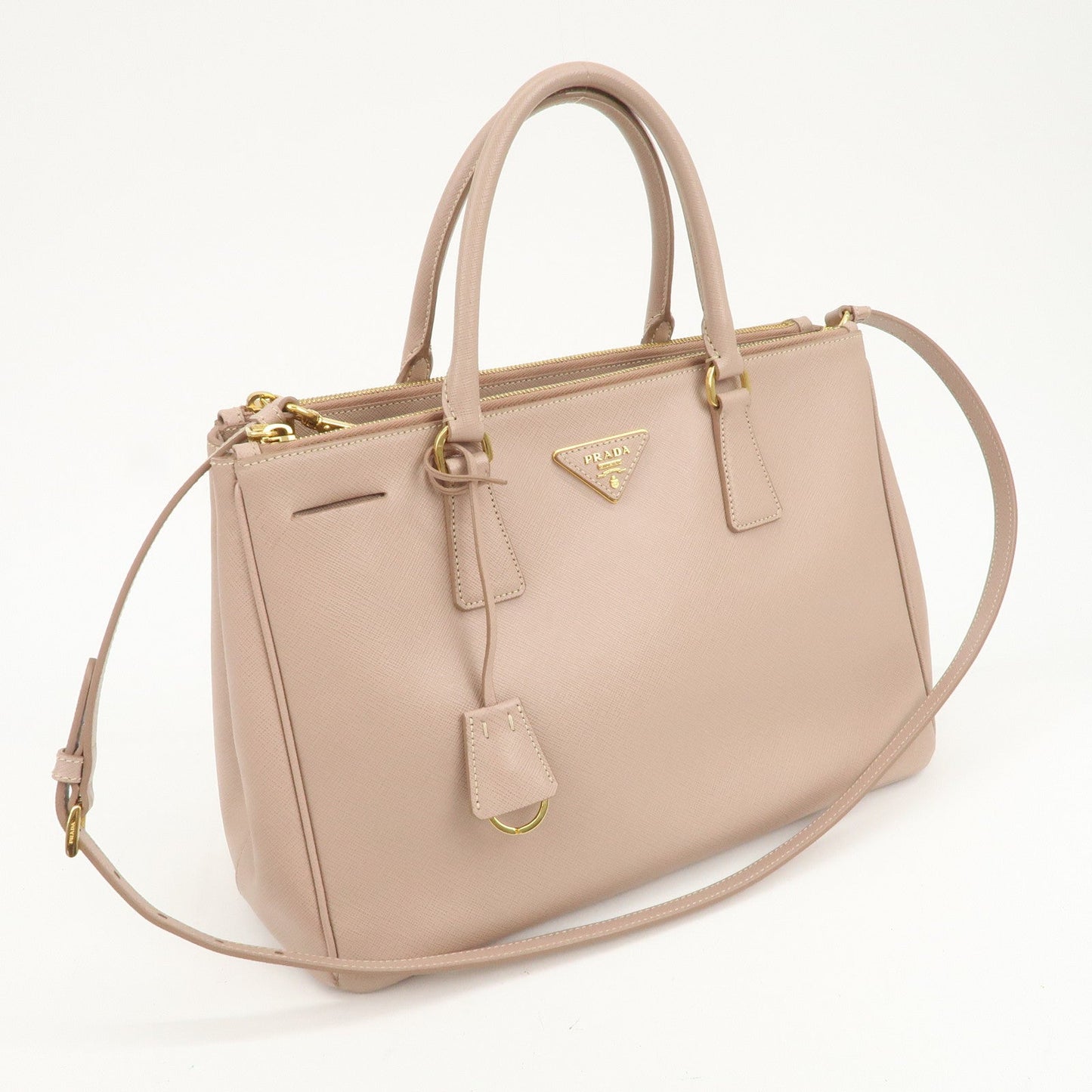 PRADA Triangle Logo Galleria 2Way Bag Shoulder Bag Pink BN2274