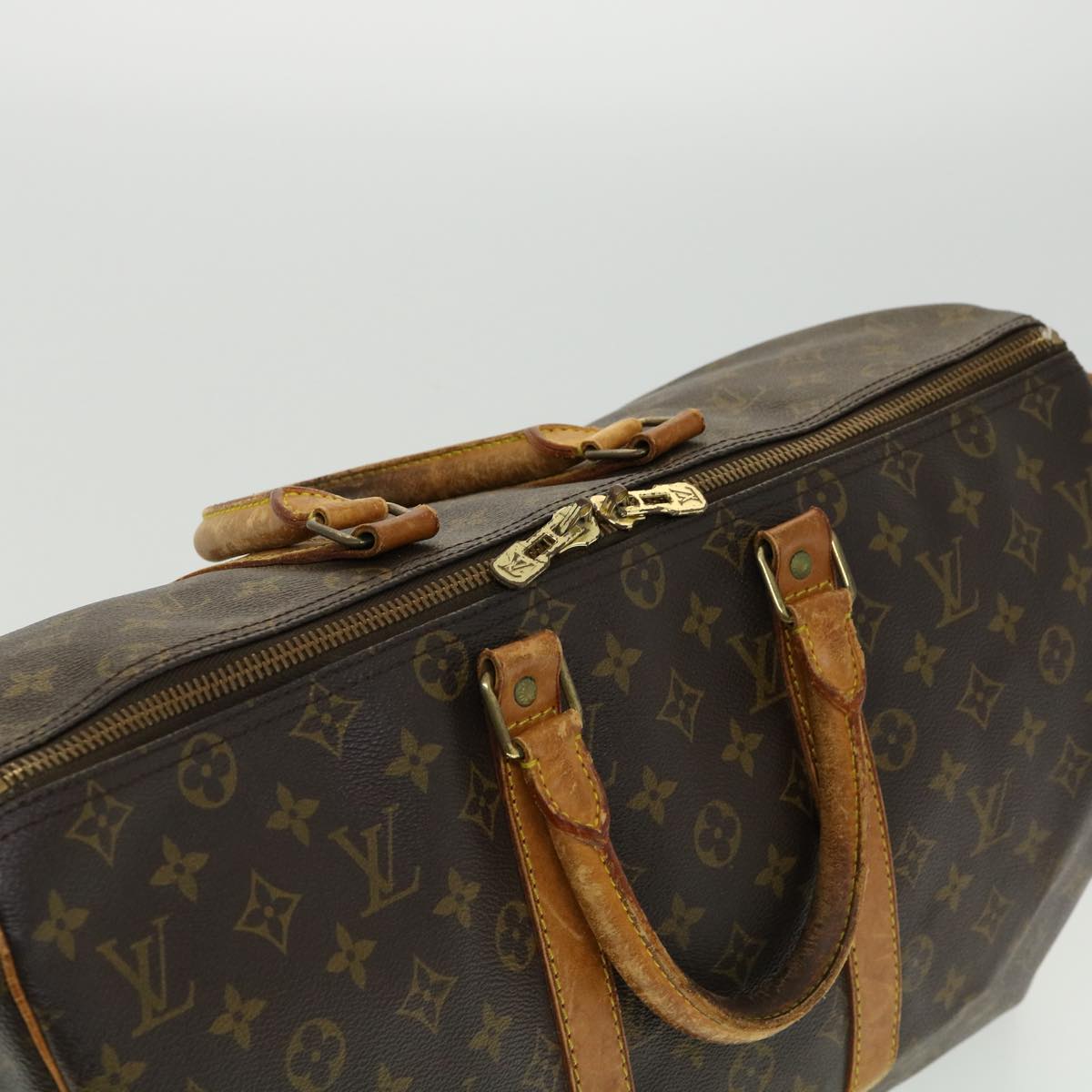 Louis Vuitton Brown Canvas Keepall 45 travel bag