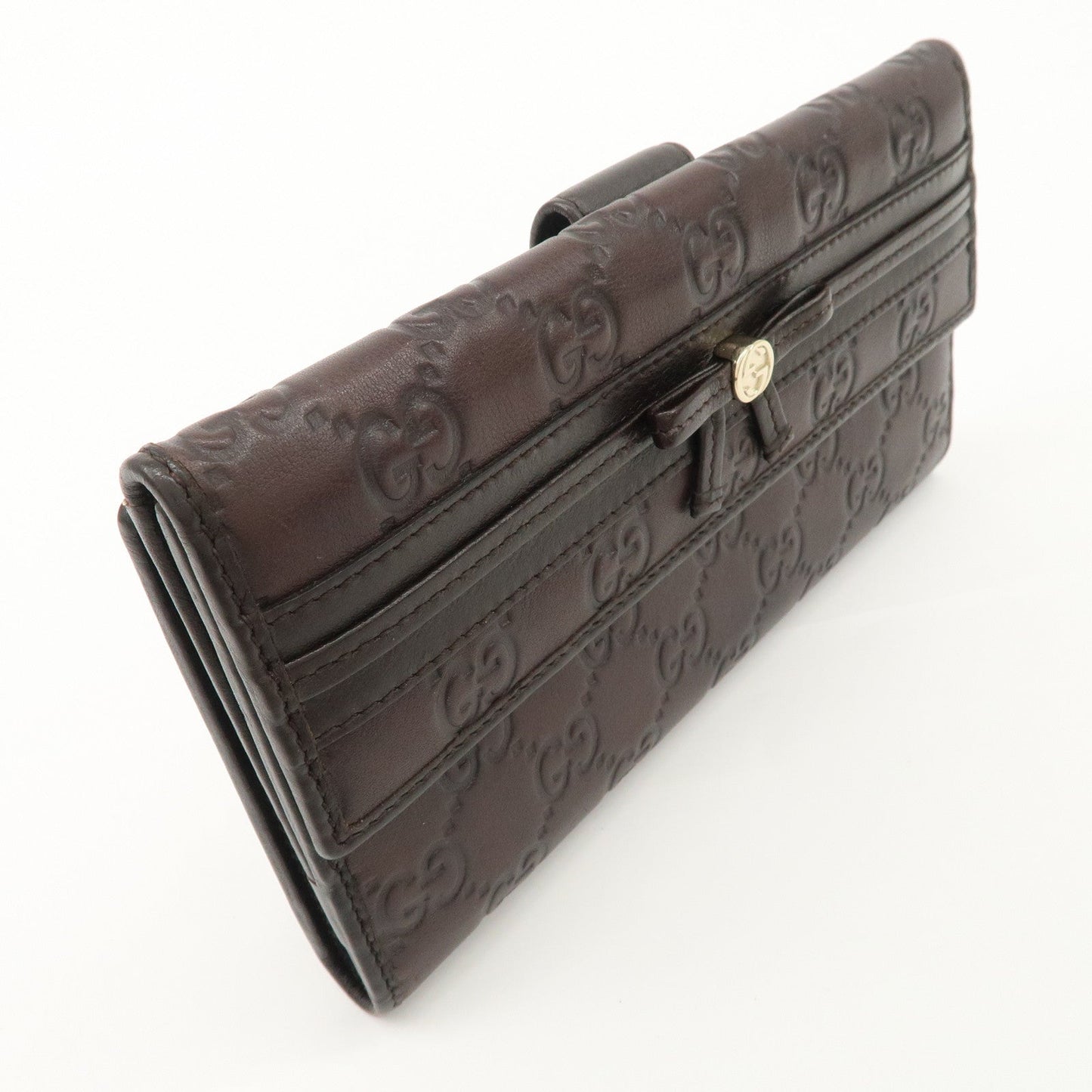 GUCCI Guccissima Mayfair Leather W Hook Long Bi-fold Wallet 256933