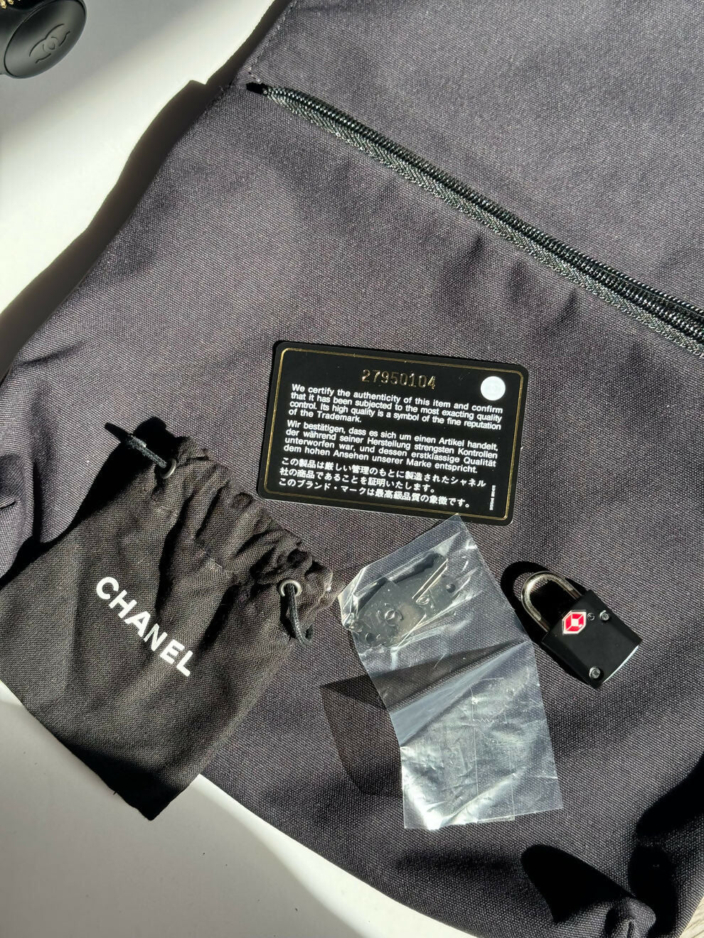 Chanel 20C Blue Quilted Denim Trolley