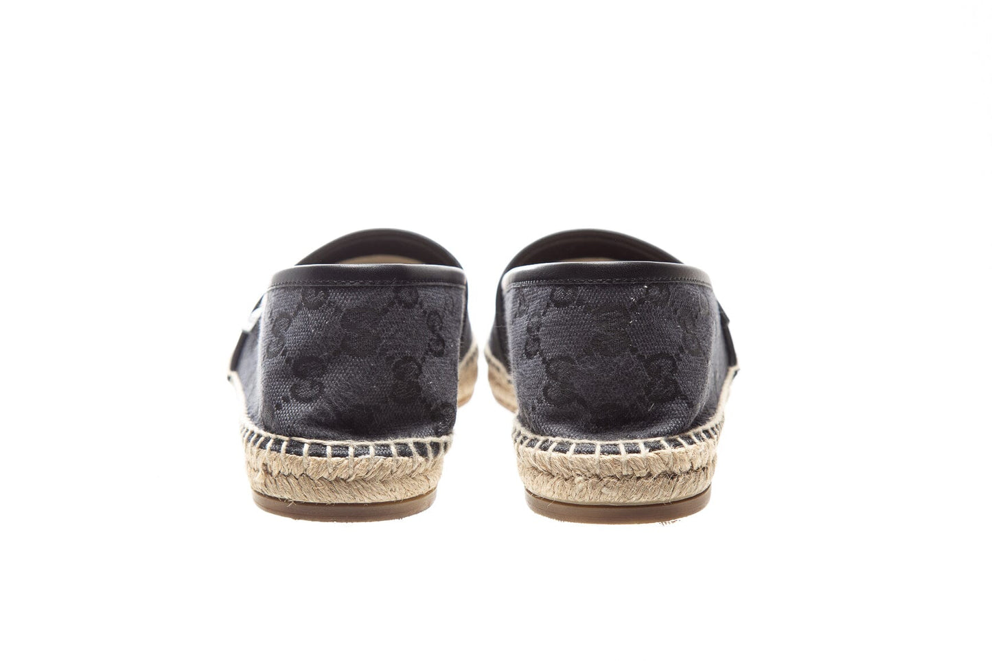 Gucci Black Canvas GG Espadrille SZ 37.5
