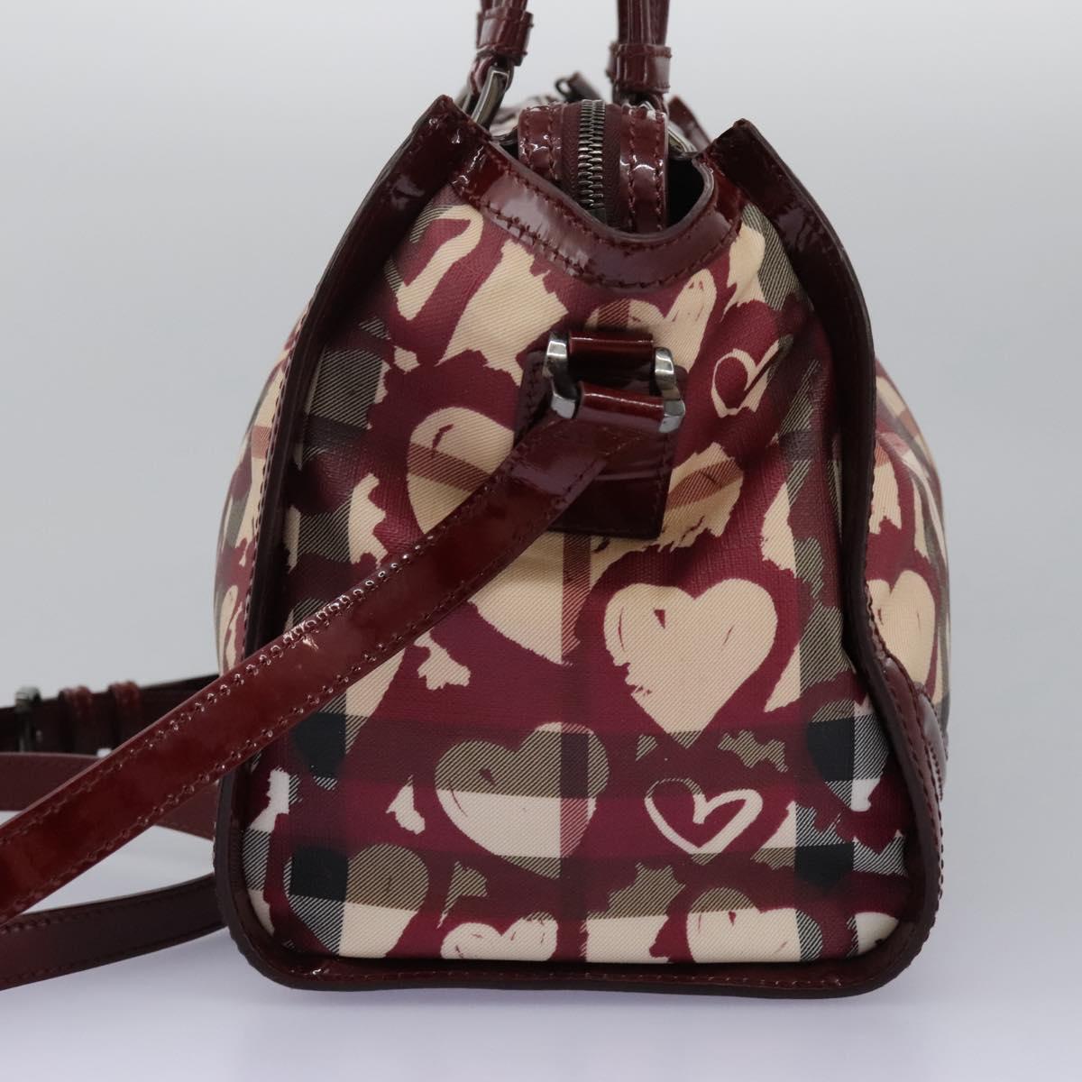 Burberry Heart Burgundy Canvas Travel Bag ( )