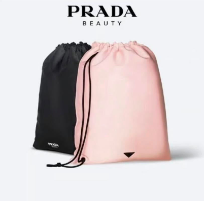 Prada Beauty Pink/Black Reversible Drawstring Backpack