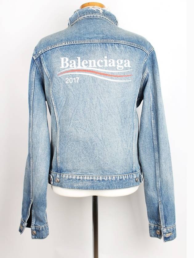 Luxury Balenciaga Trending 2026 Wave logo denim jacket 46