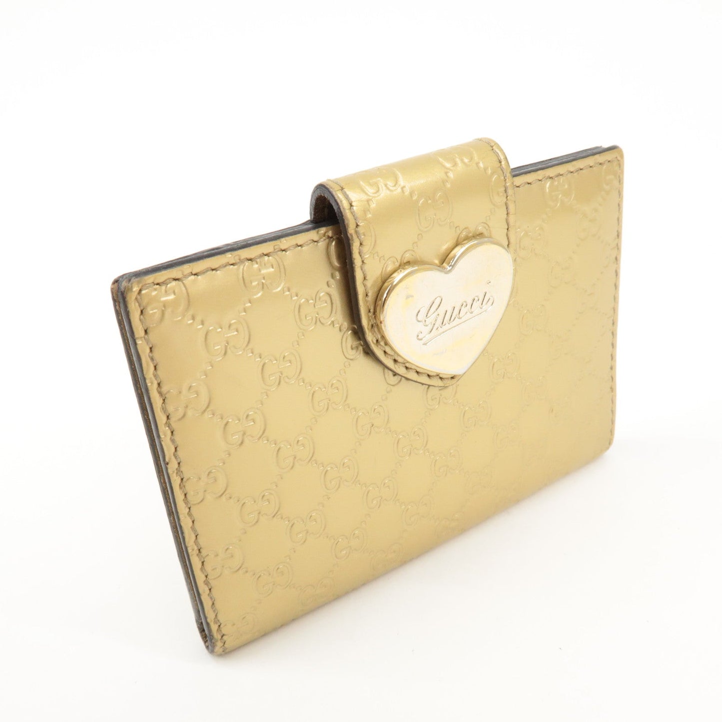 GUCCI Micro Guccissima Leather Card Case Gold 224261